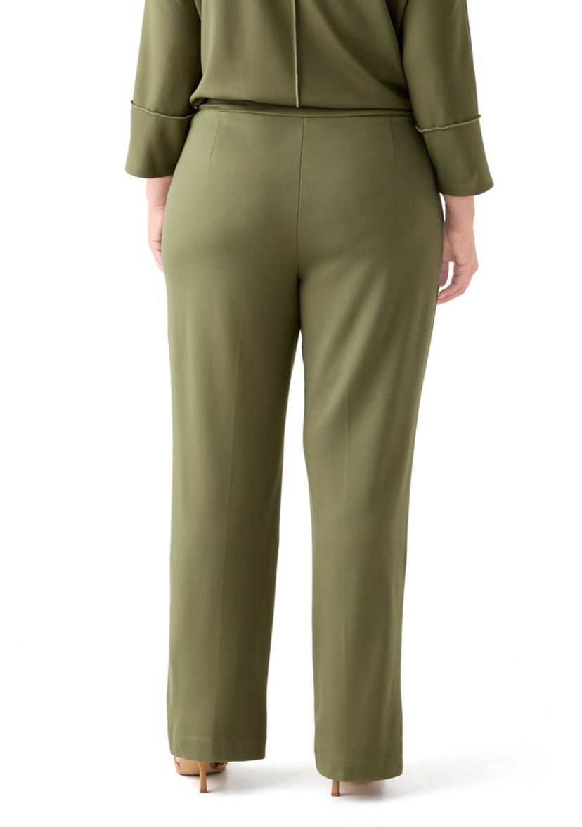 Plus Size Pull On Pintuck Trousers 