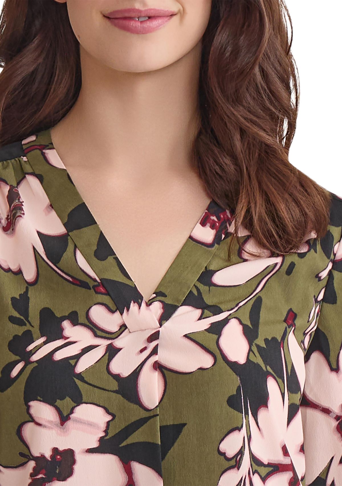 Womens 3/4 Sleeve V-Neck Tunic Top