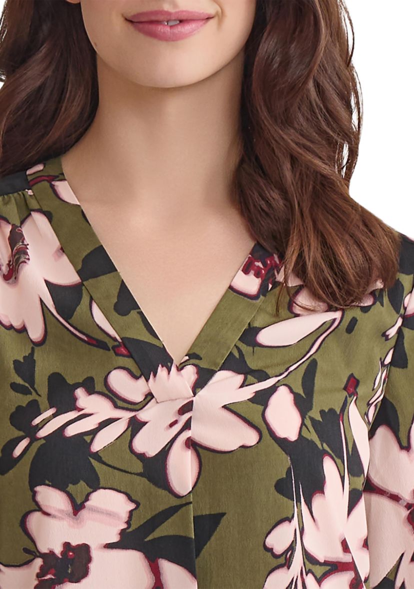 Womens 3/4 Sleeve V-Neck Tunic Top