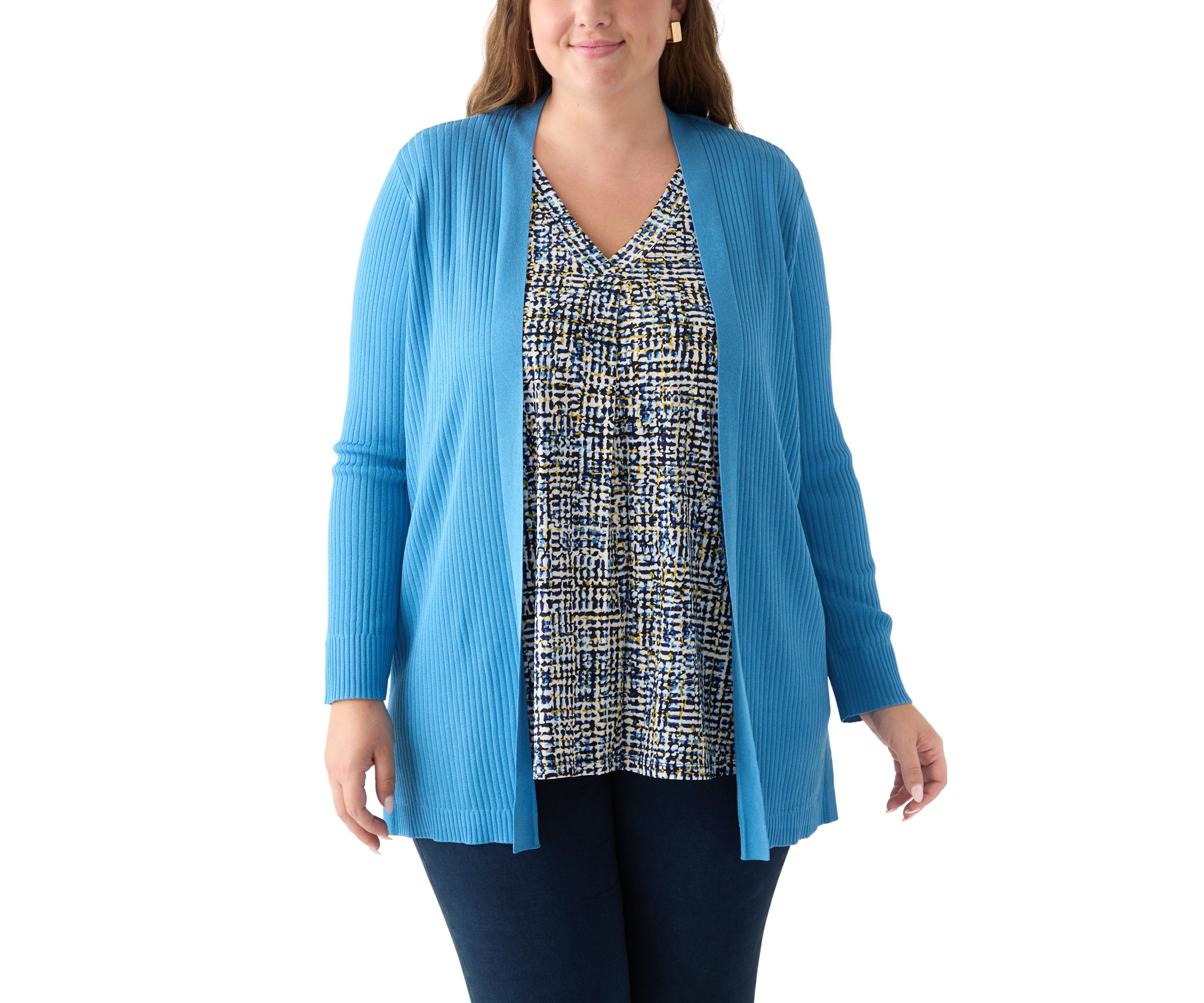 Plus Size Sutton Ribbed Cardigan