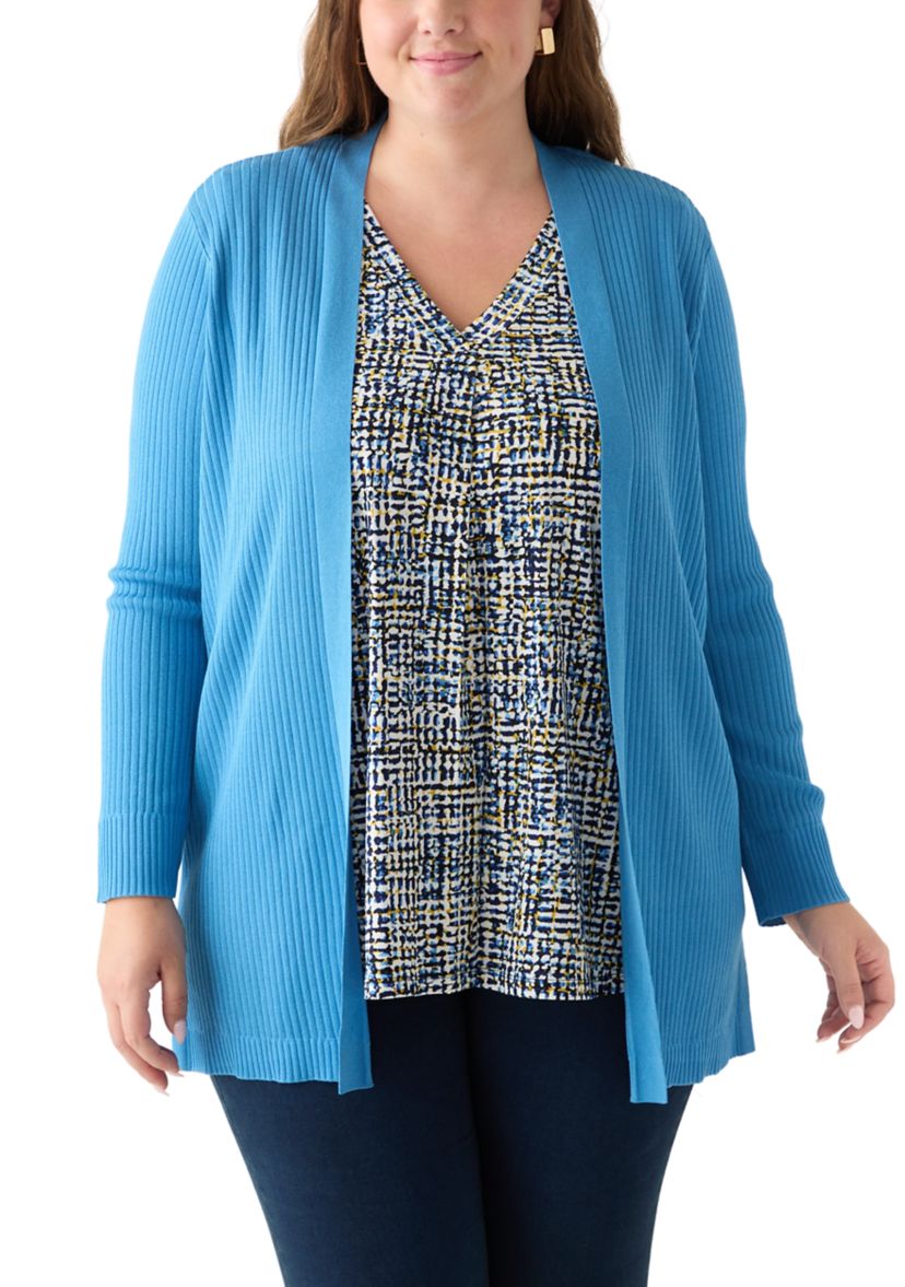 Plus Size Sutton Ribbed Cardigan