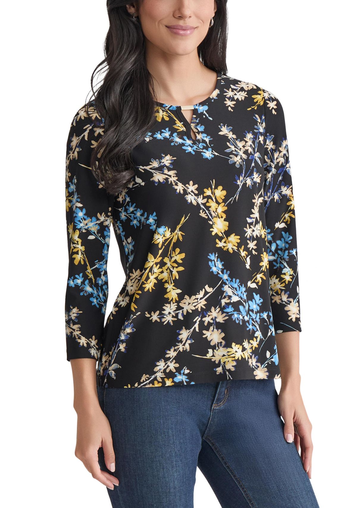Petite 3/4 Bar Keyhole Top - Printed