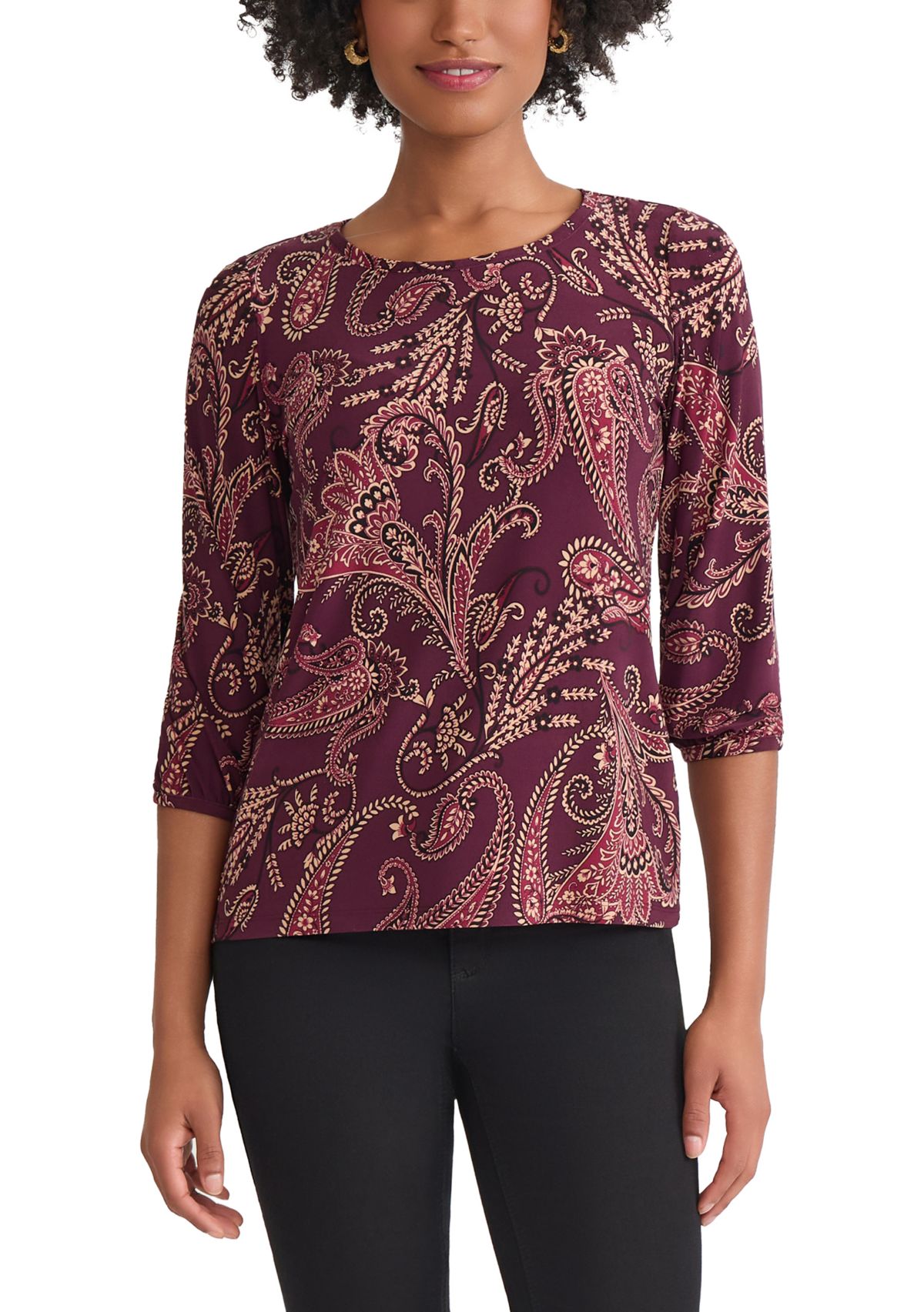 Womens 3/4 Puff Cuff Top