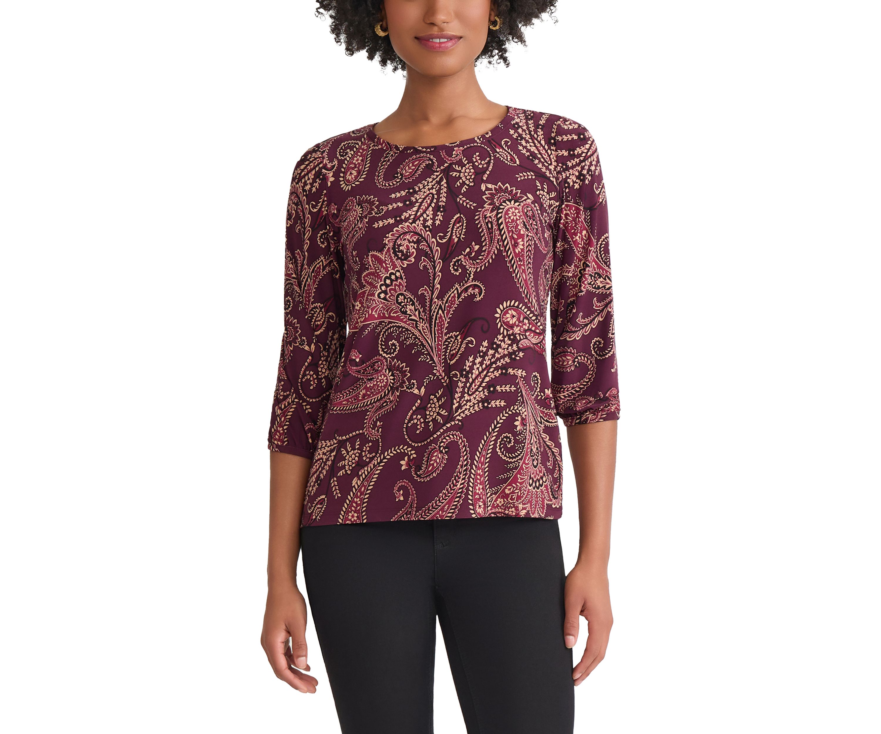 Womens 3/4 Puff Cuff Top