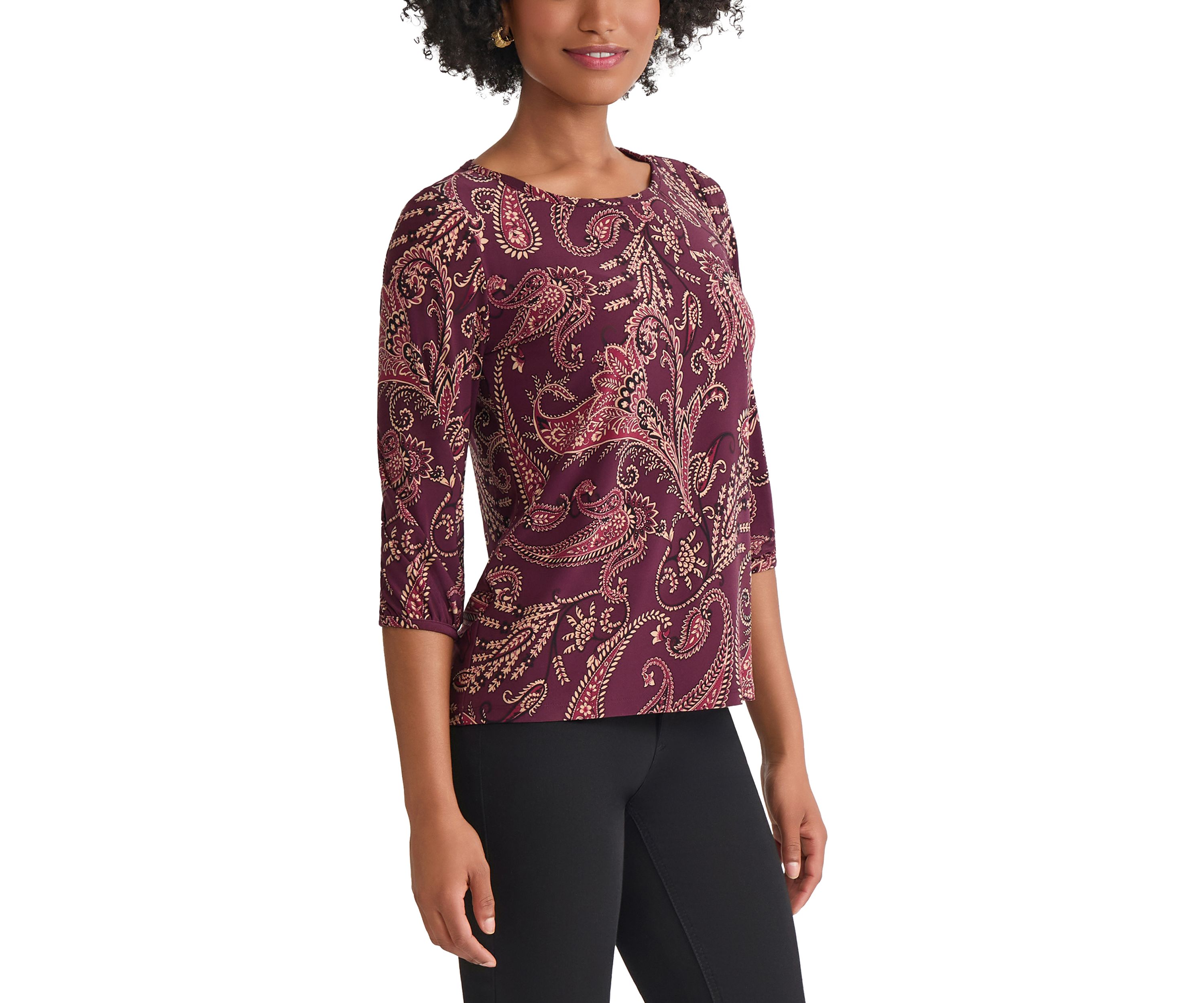 Womens 3/4 Puff Cuff Top