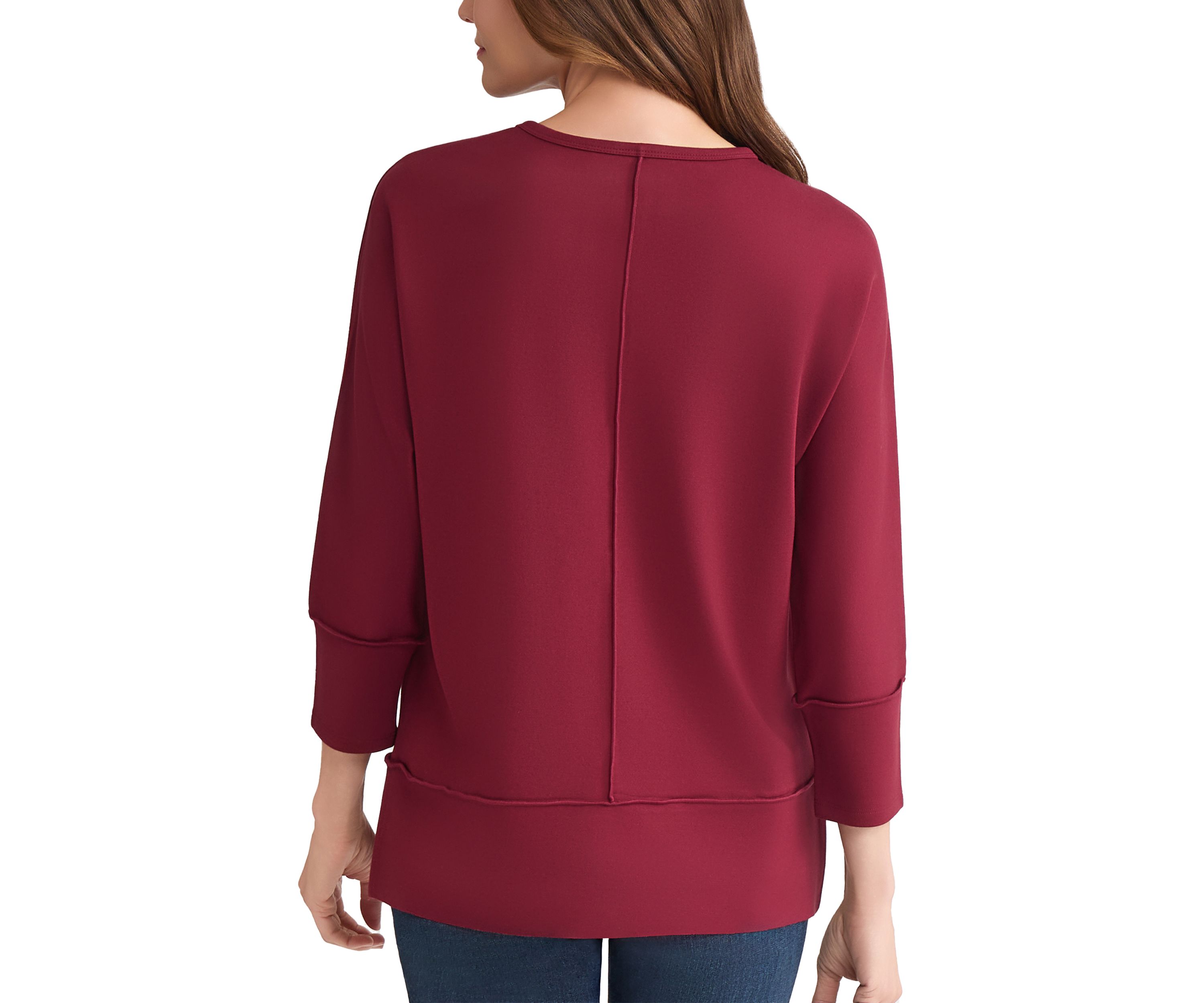 Petite Three Quarter Dolman Sleeve Detail T-Shirt