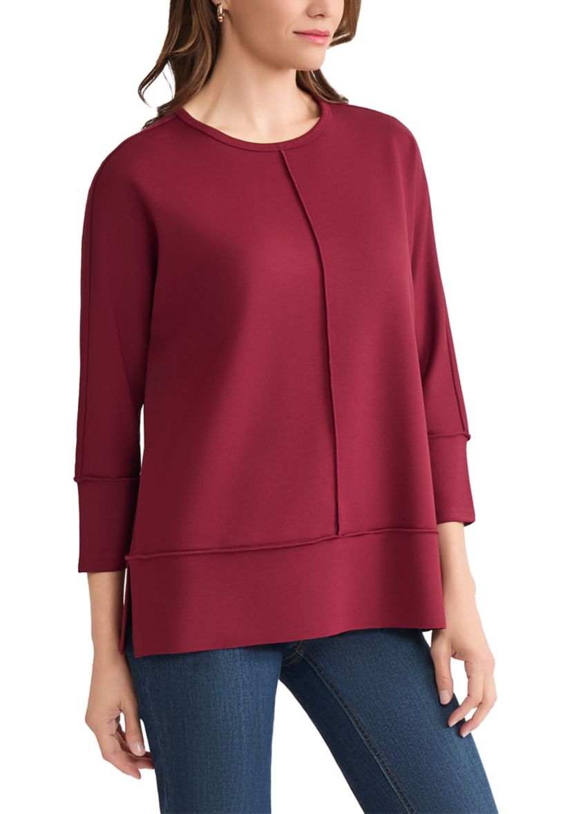 Petite Three Quarter Dolman Sleeve Detail T-Shirt