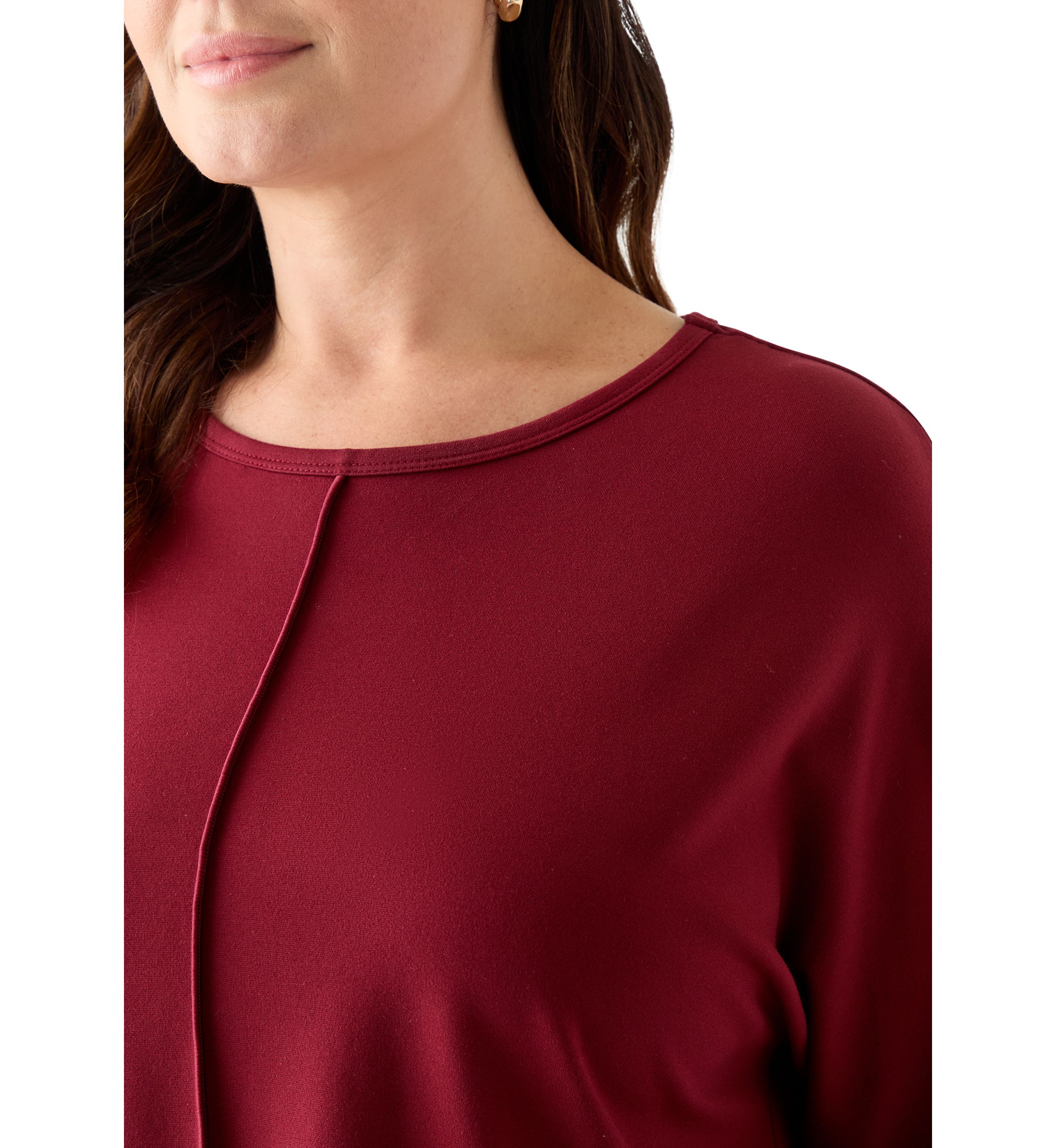 Plus Size Serenity Knit 3/4 Dolman Sleeve Tunic Top