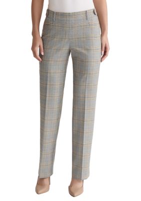 JONES NEW YORK Women's Pull On Plaid Trousers
