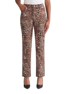 JONES NEW YORK Women's Lexington Printed Denim Pants, Black, 16