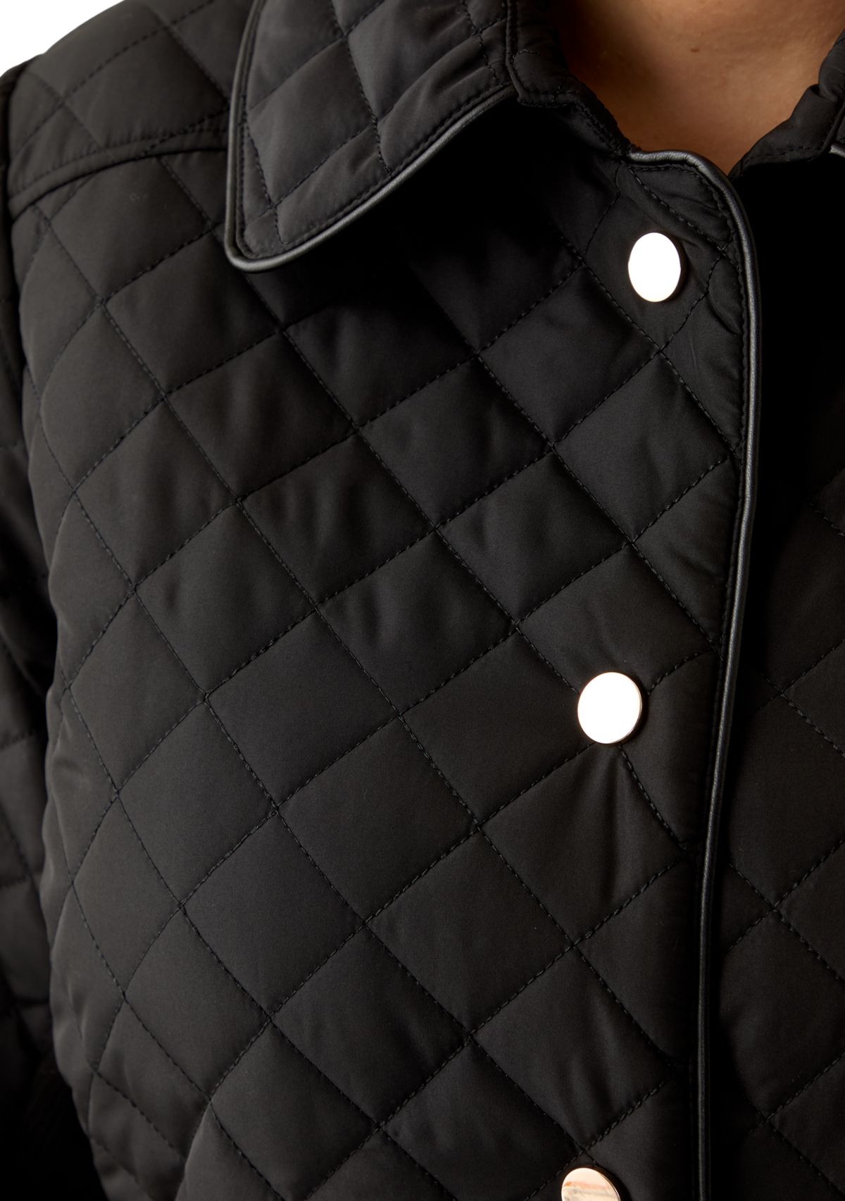 Plus Size Snap Front Quilted Jacket