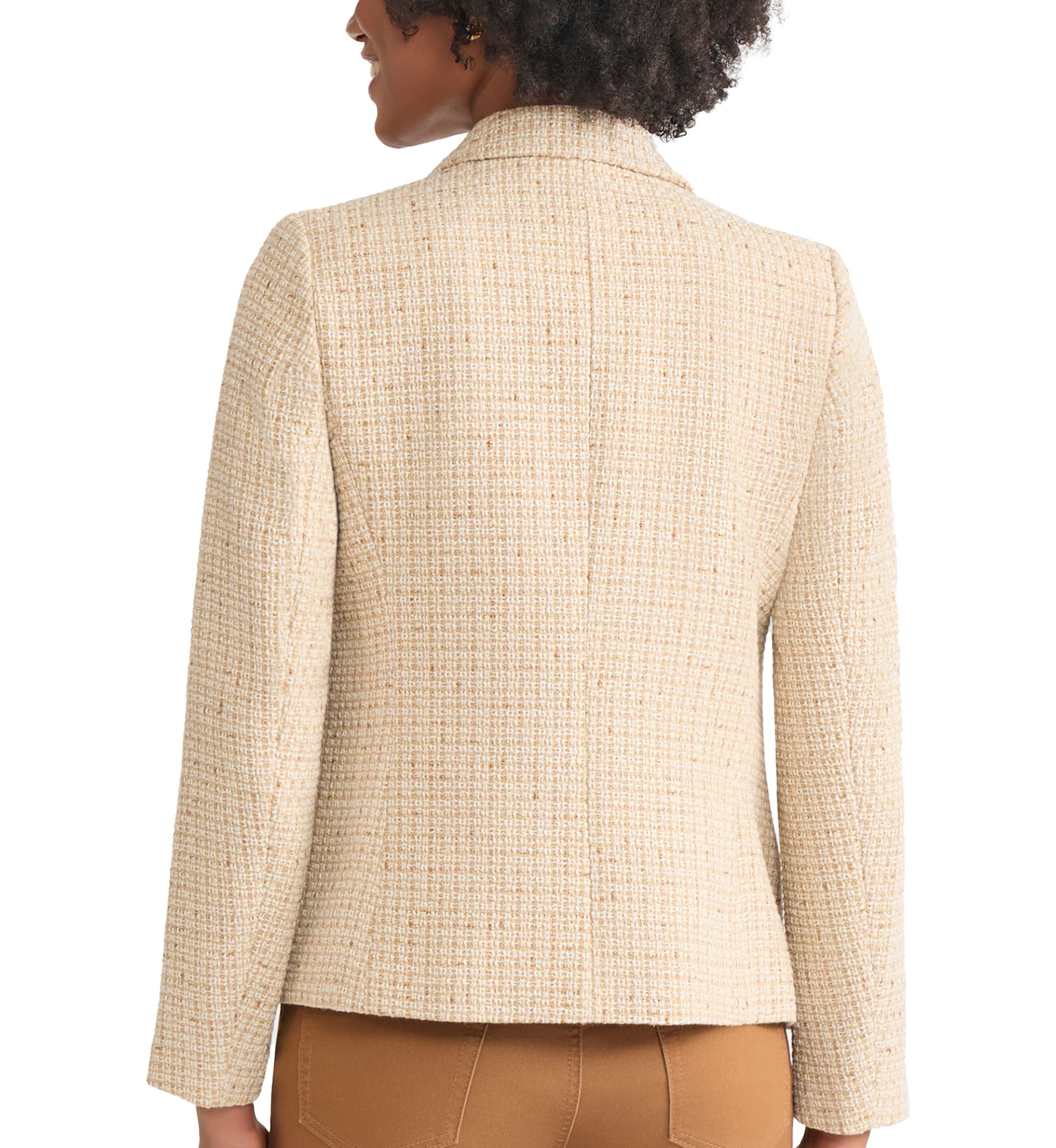 Womens Faux Double Breasted Jacket with Suede