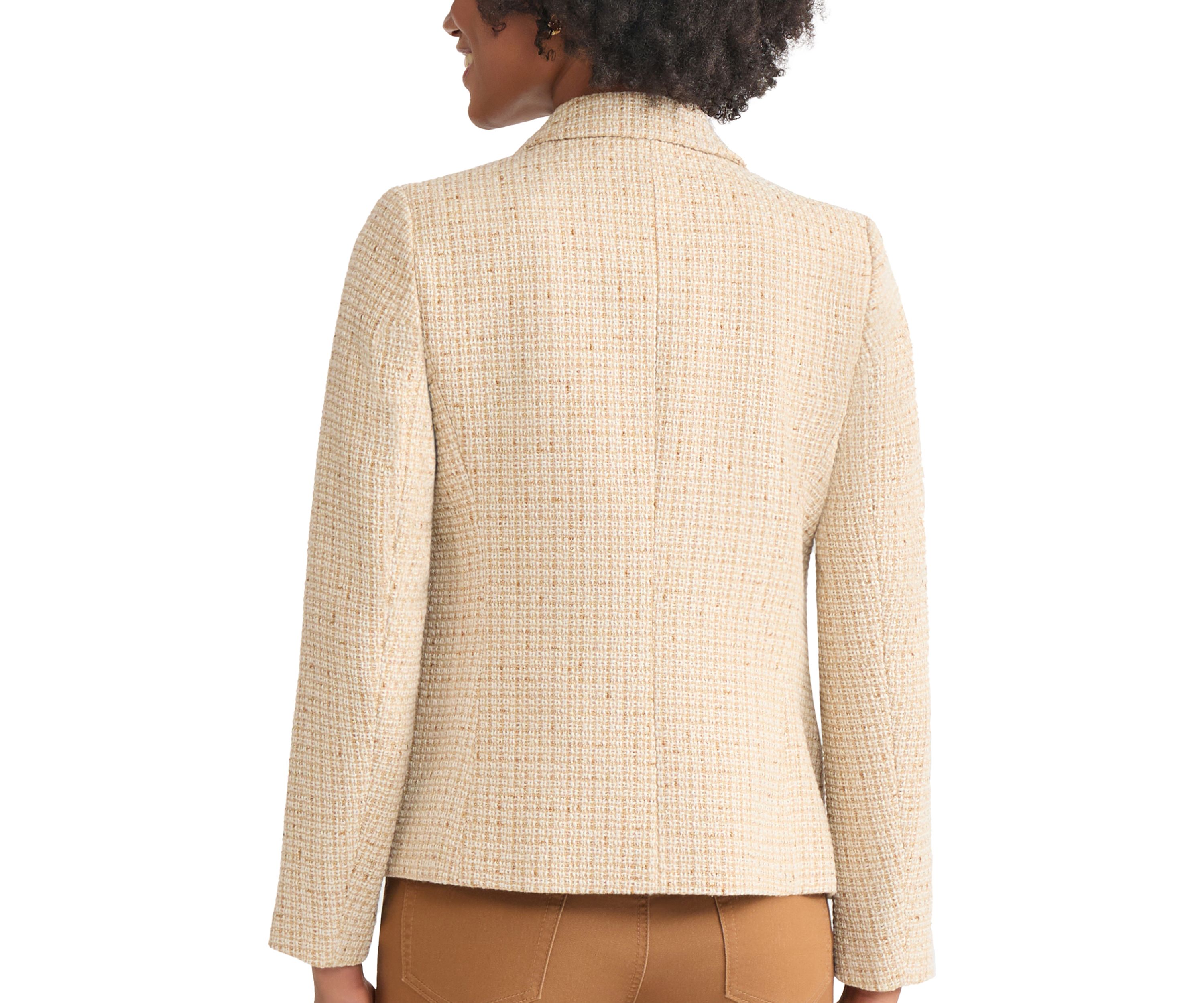 Womens Faux Double Breasted Jacket with Suede