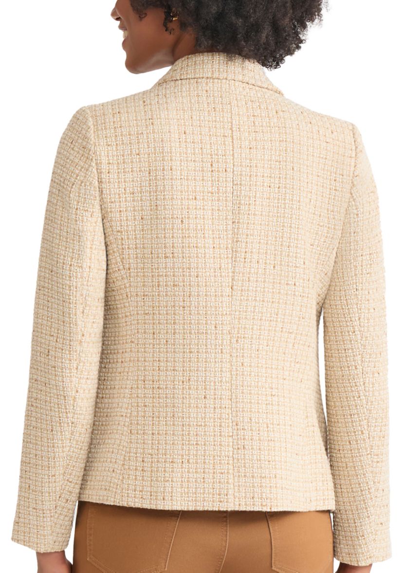 Womens Faux Double Breasted Jacket with Suede