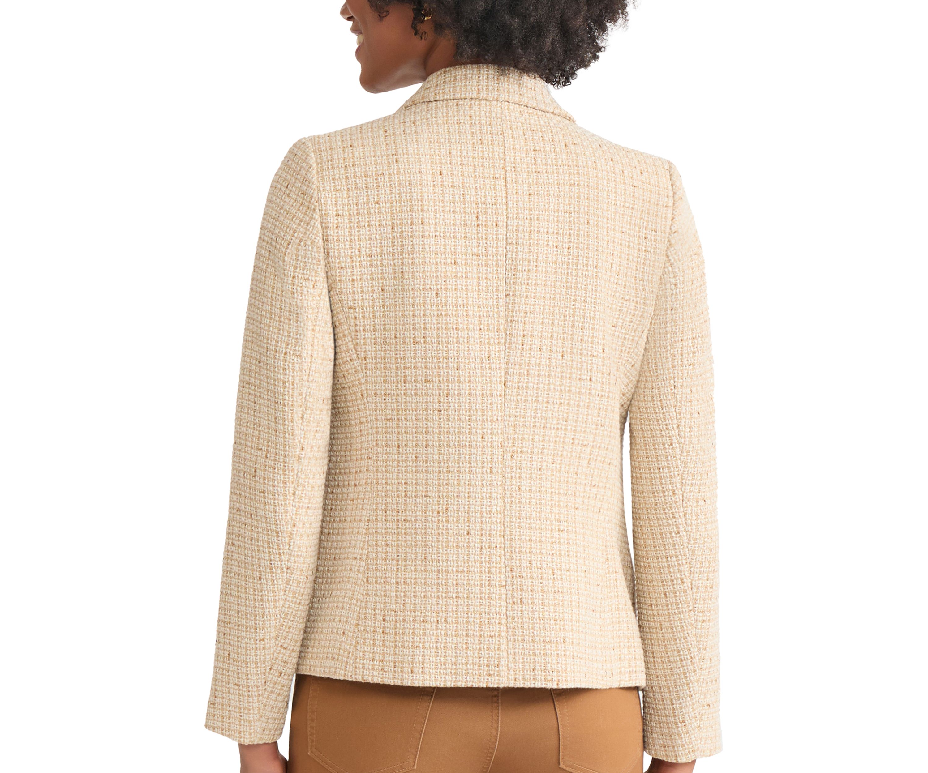 Petite Faux Double Breasted Suede Flap Pocket Jacket