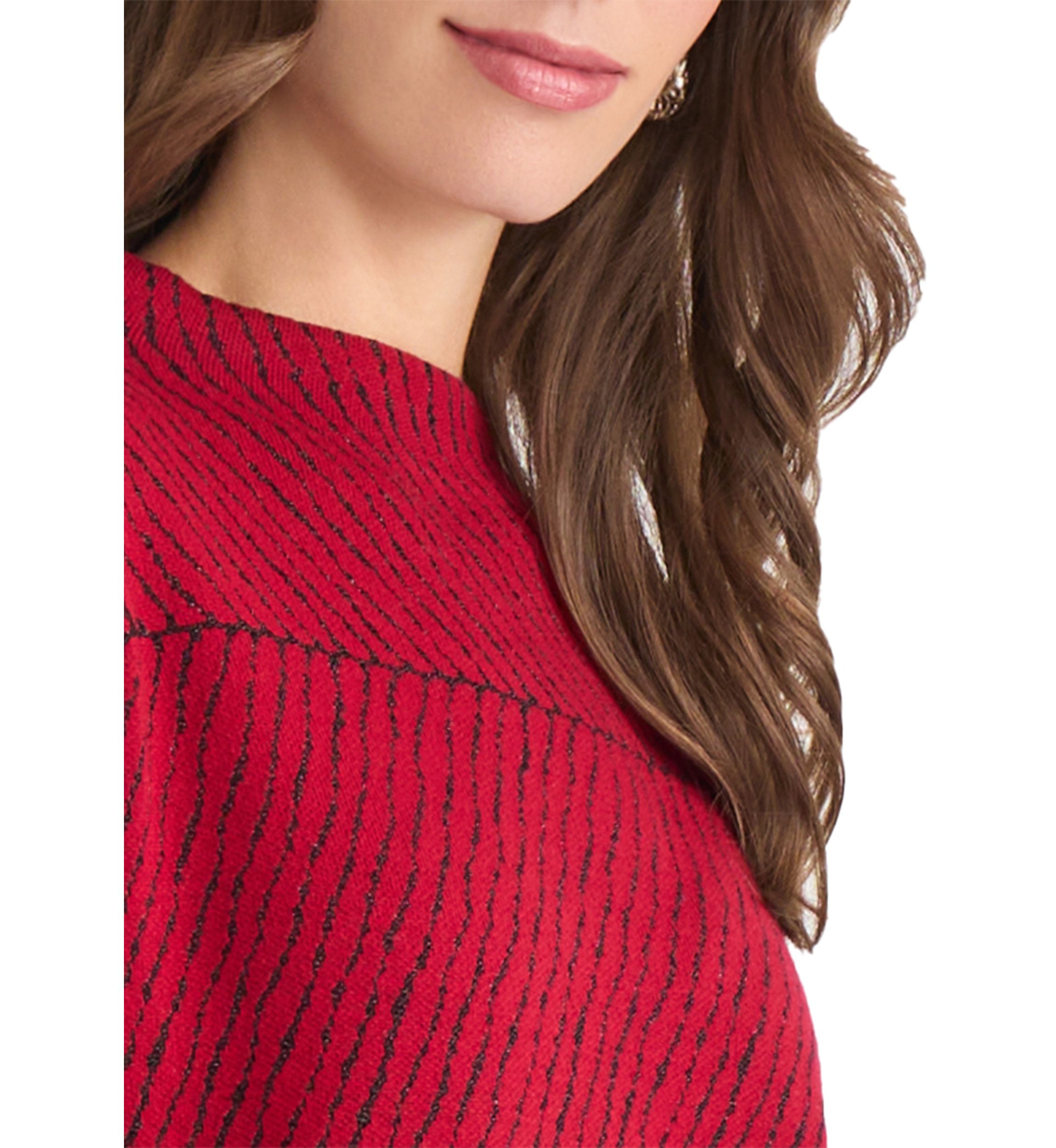 Jaquard Long Sleeve Crew Neck Sweater