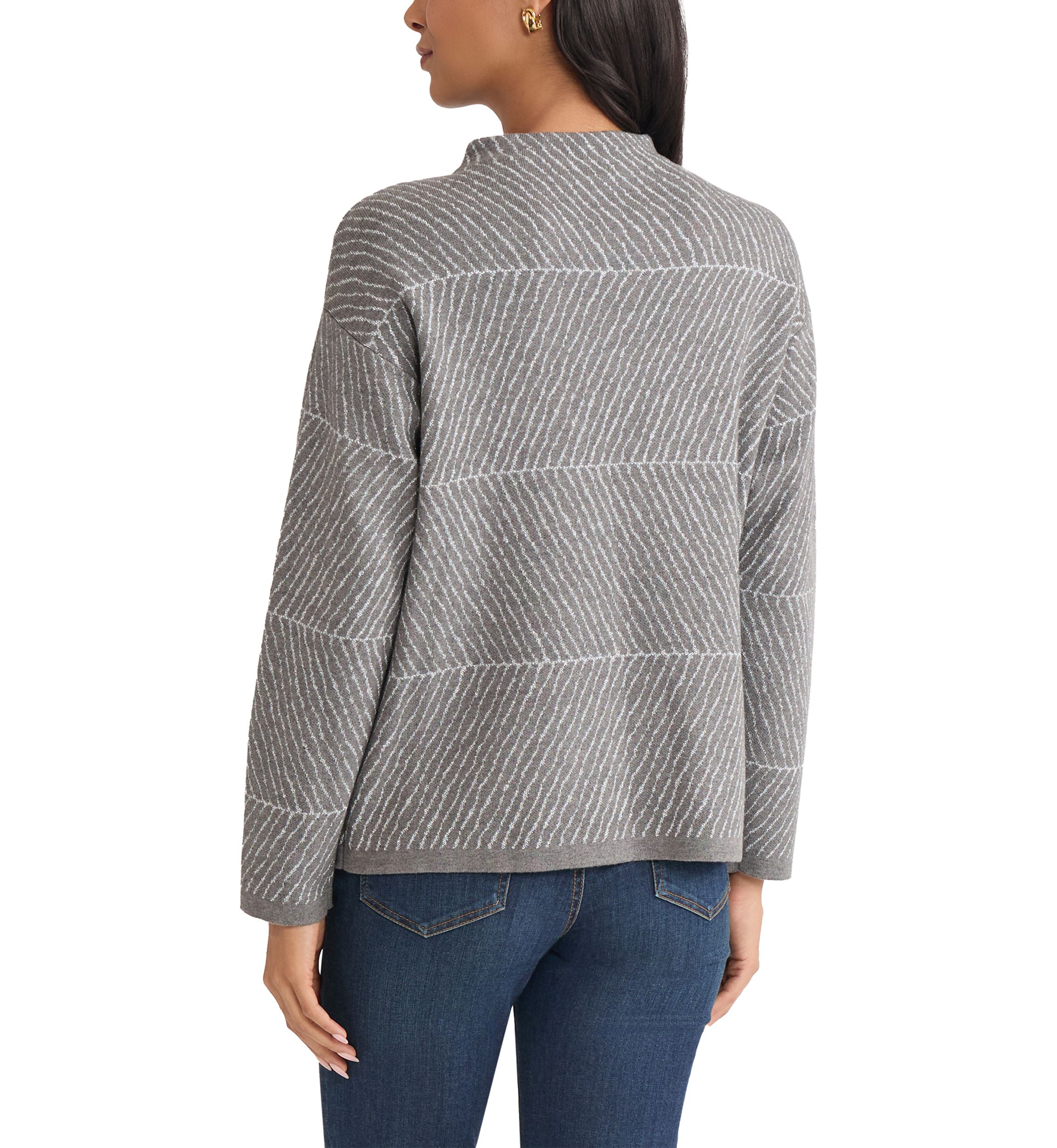 Petite Jaquard Long Sleeve Crew Neck Sweater