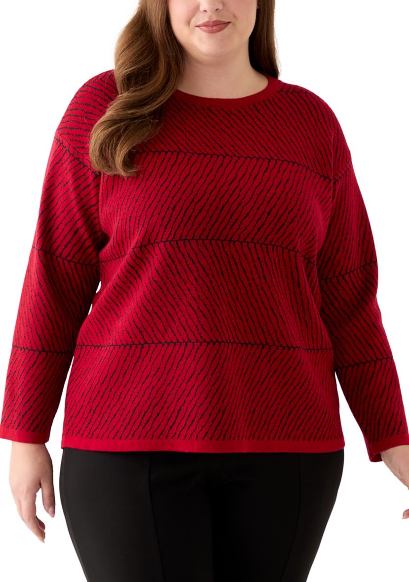 Plus Size Lurex Crew Neck Sweater
