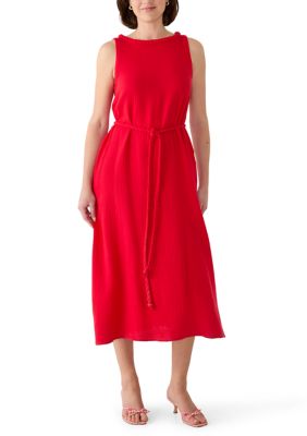 JONES NEW YORK Women's Sleeveless Braided Midi Dress, Small