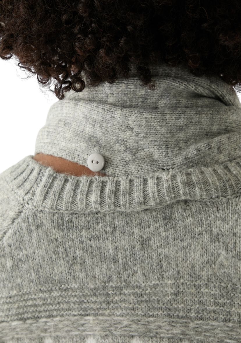 Womens Printed Sweater with Scarf