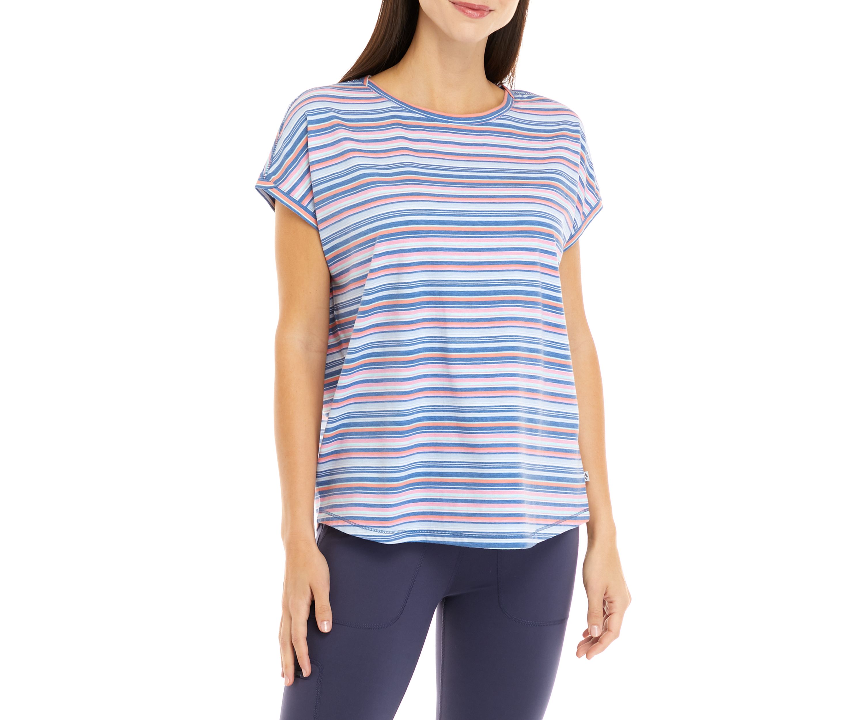 Womens Short Sleeve Crew Neck Printed Top