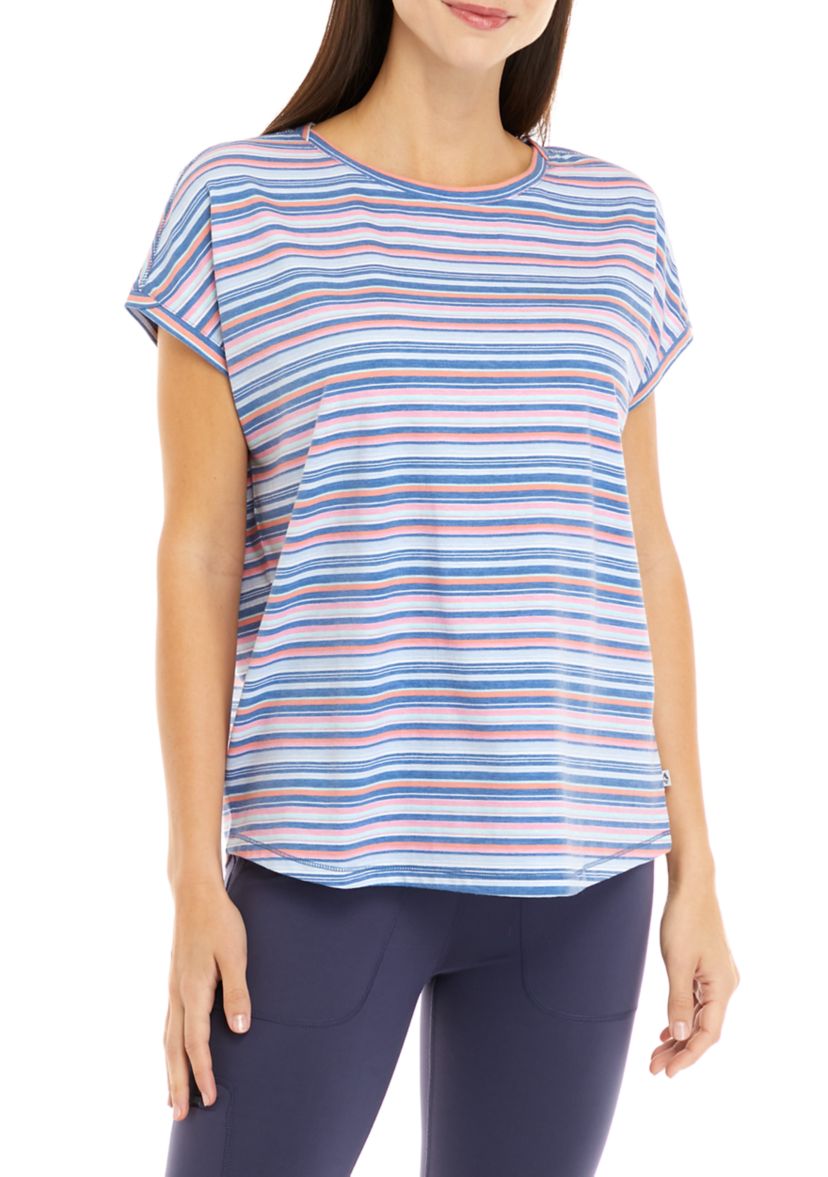 Womens Short Sleeve Crew Neck Printed Top