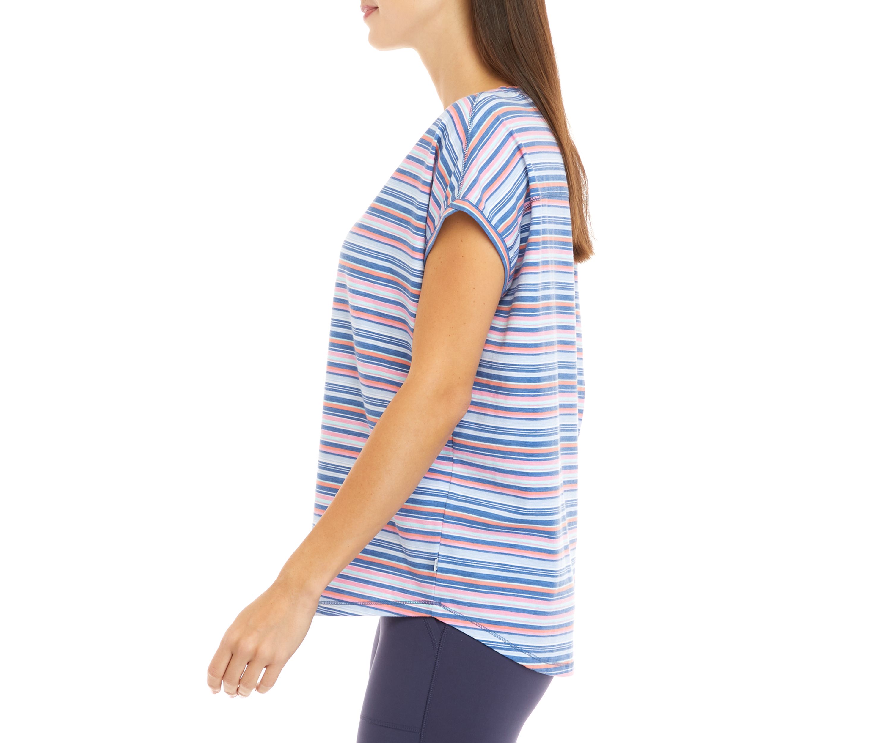 Womens Short Sleeve Crew Neck Printed Top