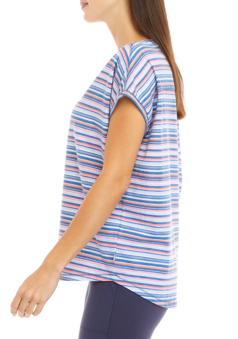 Womens Short Sleeve Crew Neck Printed Top