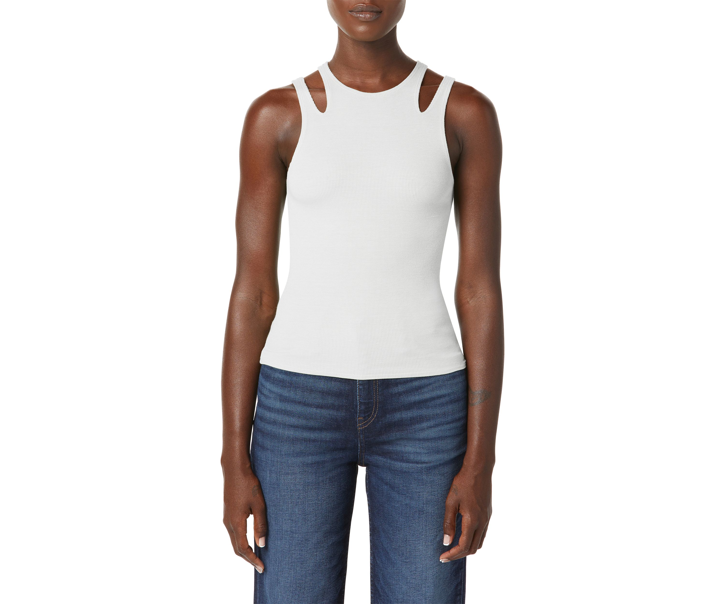  Womens Sleeveless Cutout Tank 