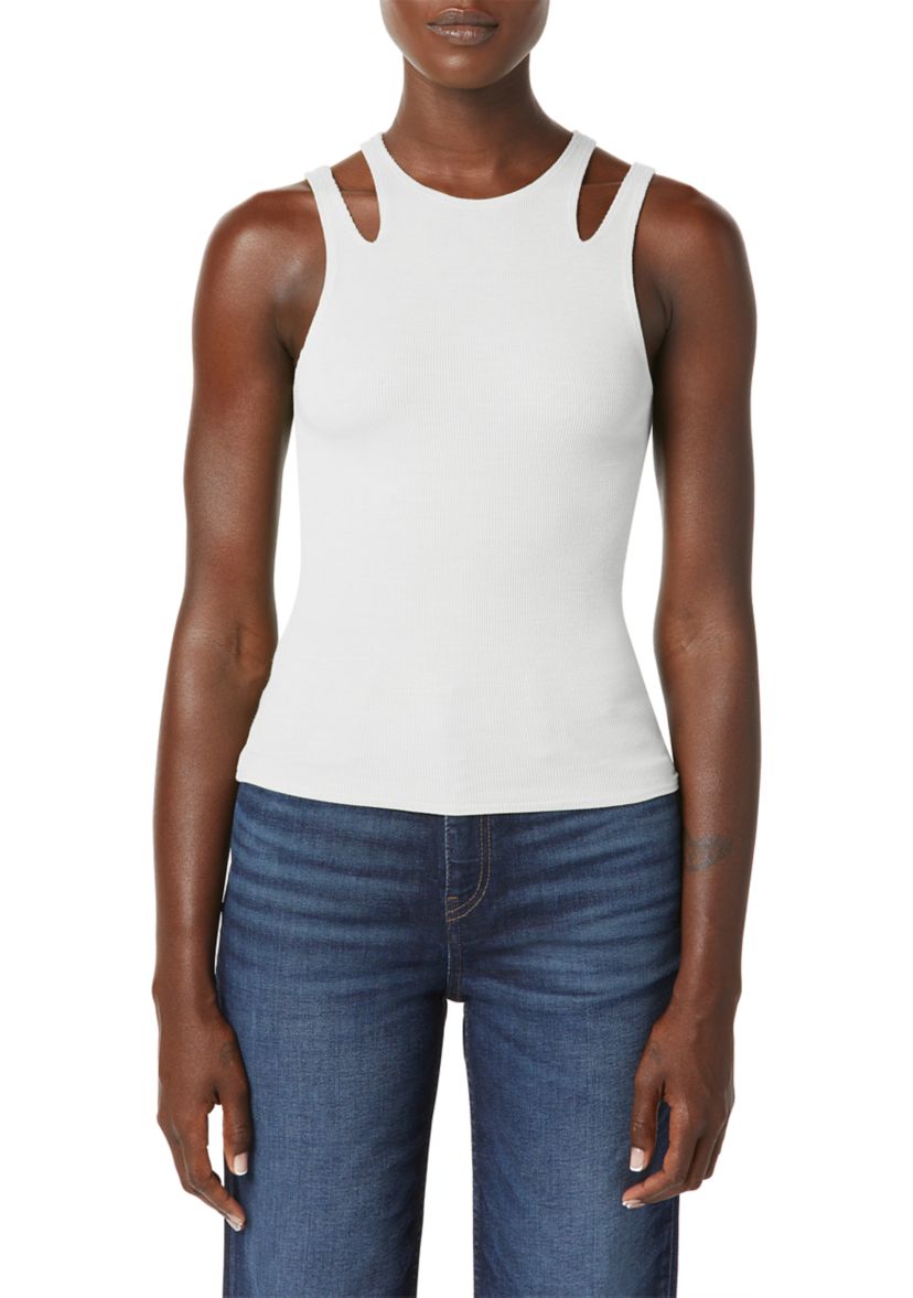  Womens Sleeveless Cutout Tank 