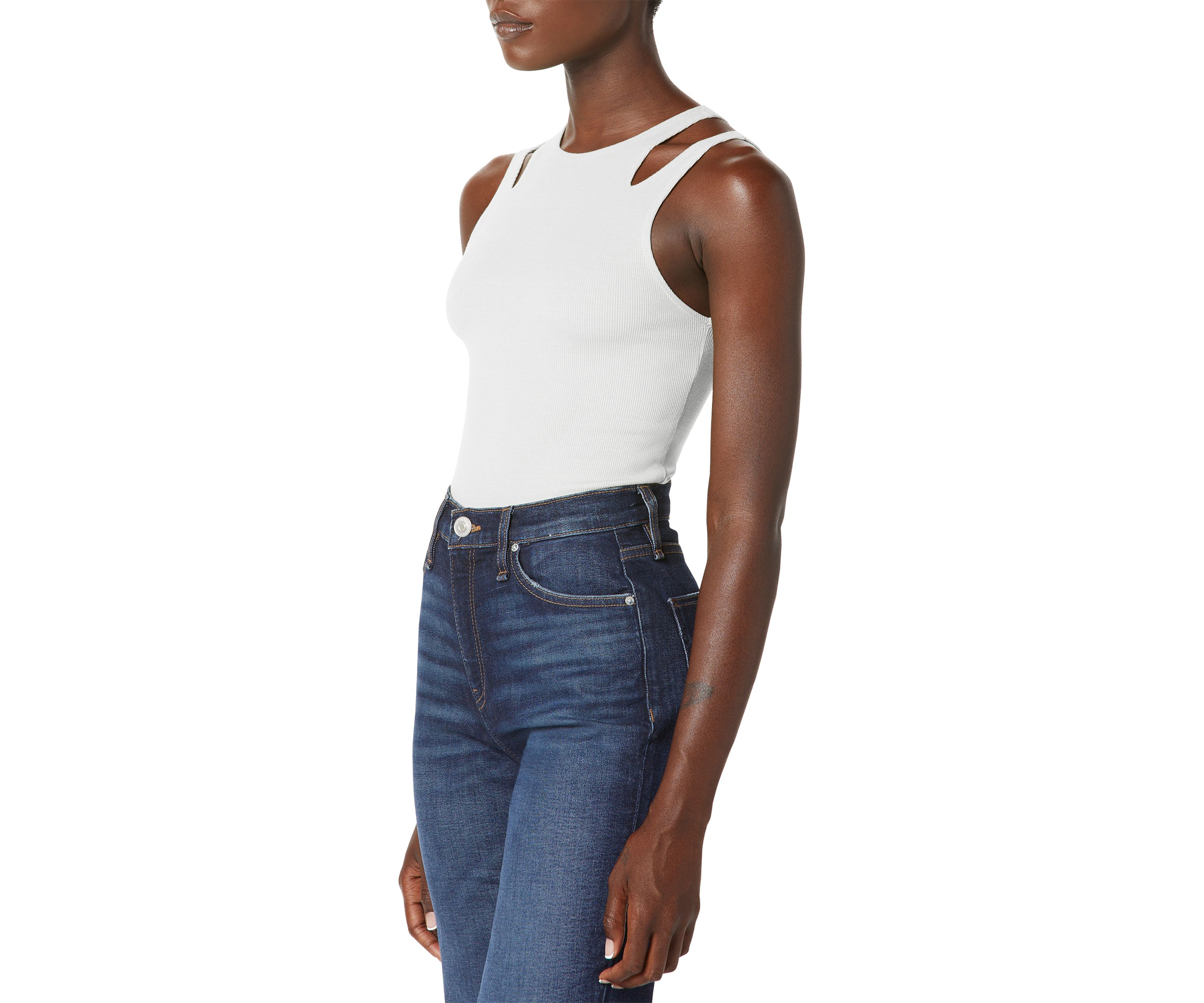  Womens Sleeveless Cutout Tank 
