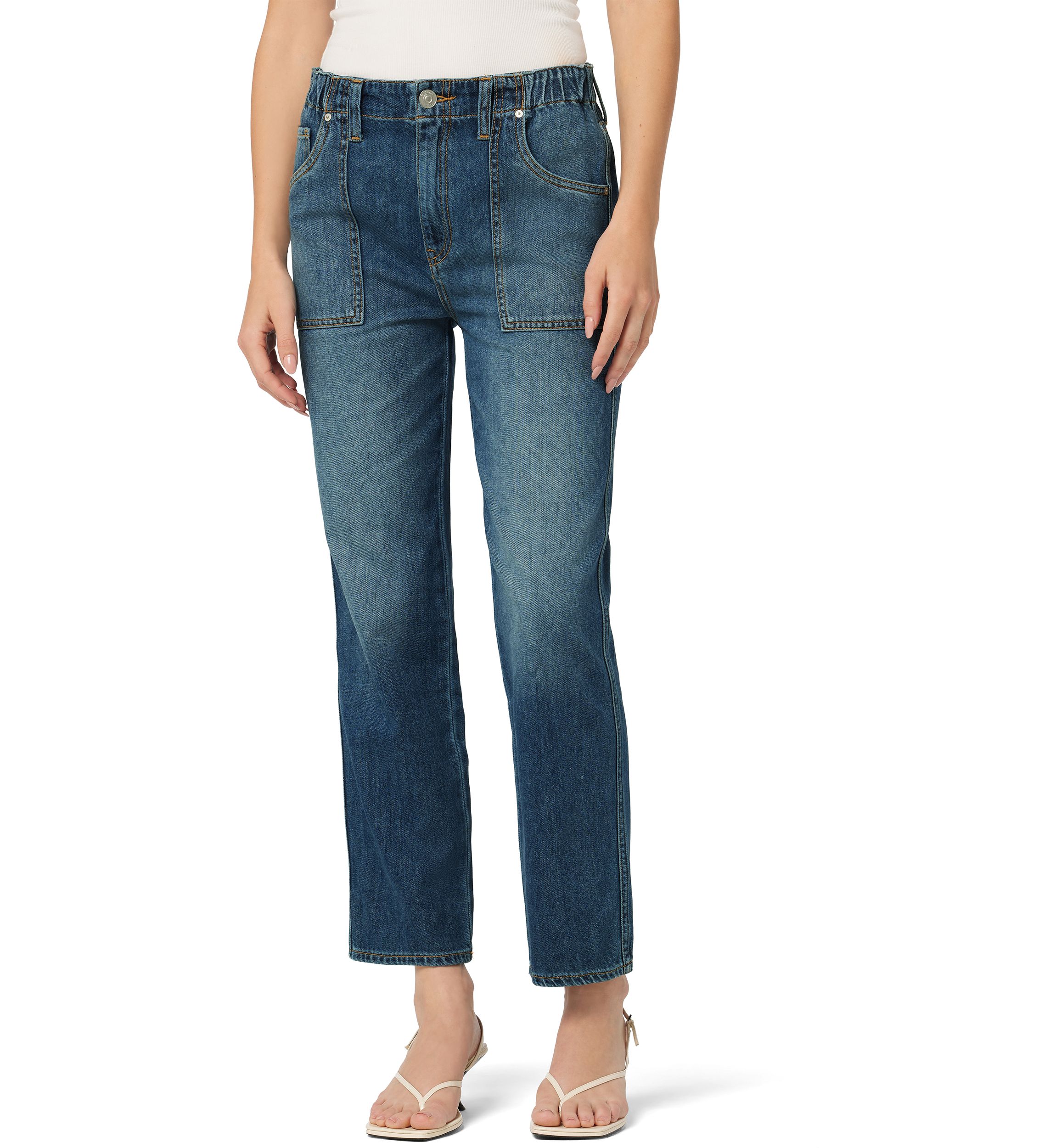 Remi Straight Leg Elastic Waistband Jeans 