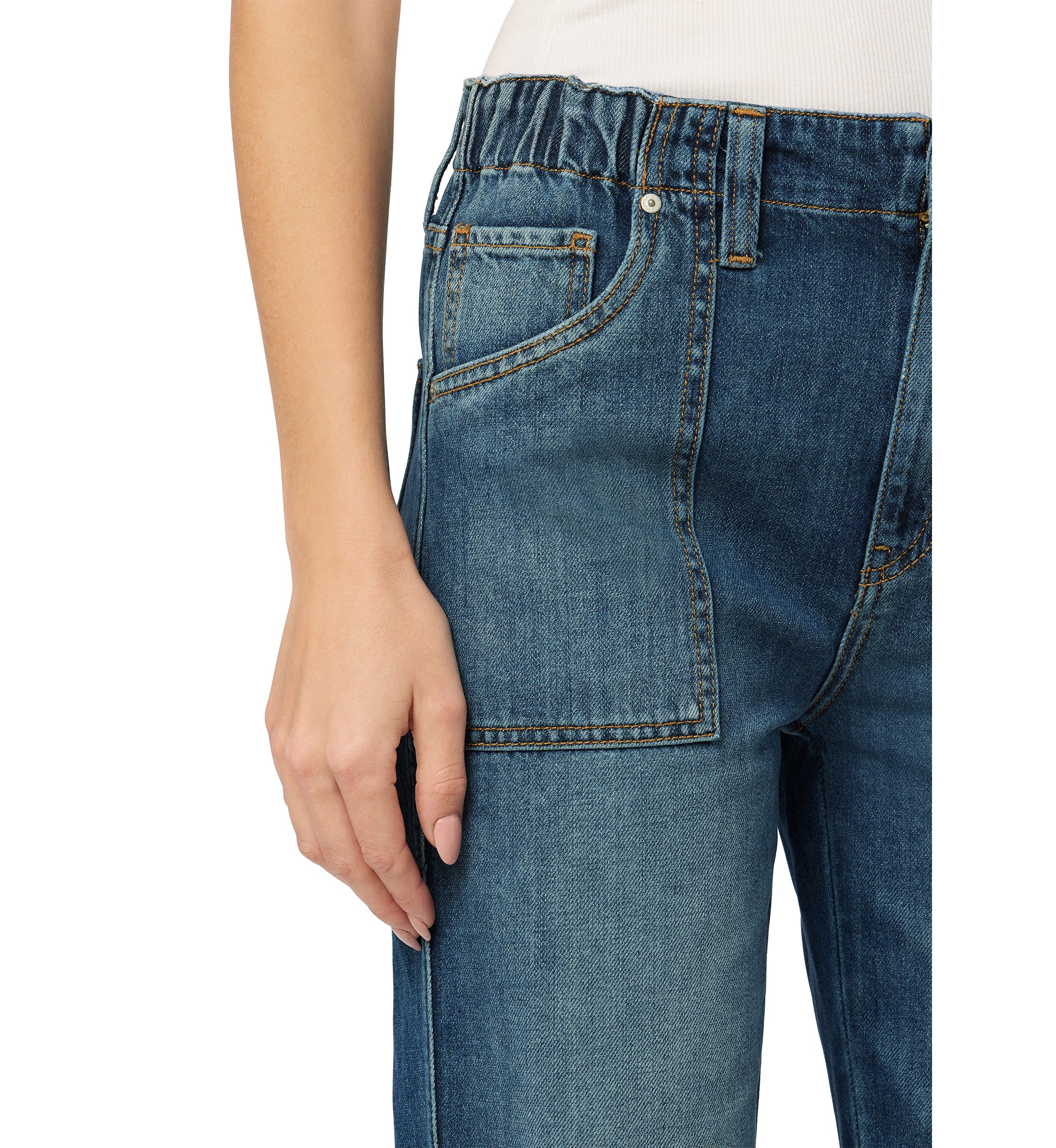Remi Straight Leg Elastic Waistband Jeans 
