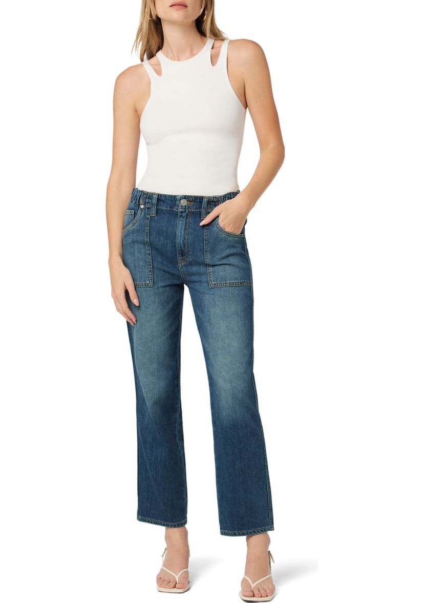 Remi Straight Leg Elastic Waistband Jeans 