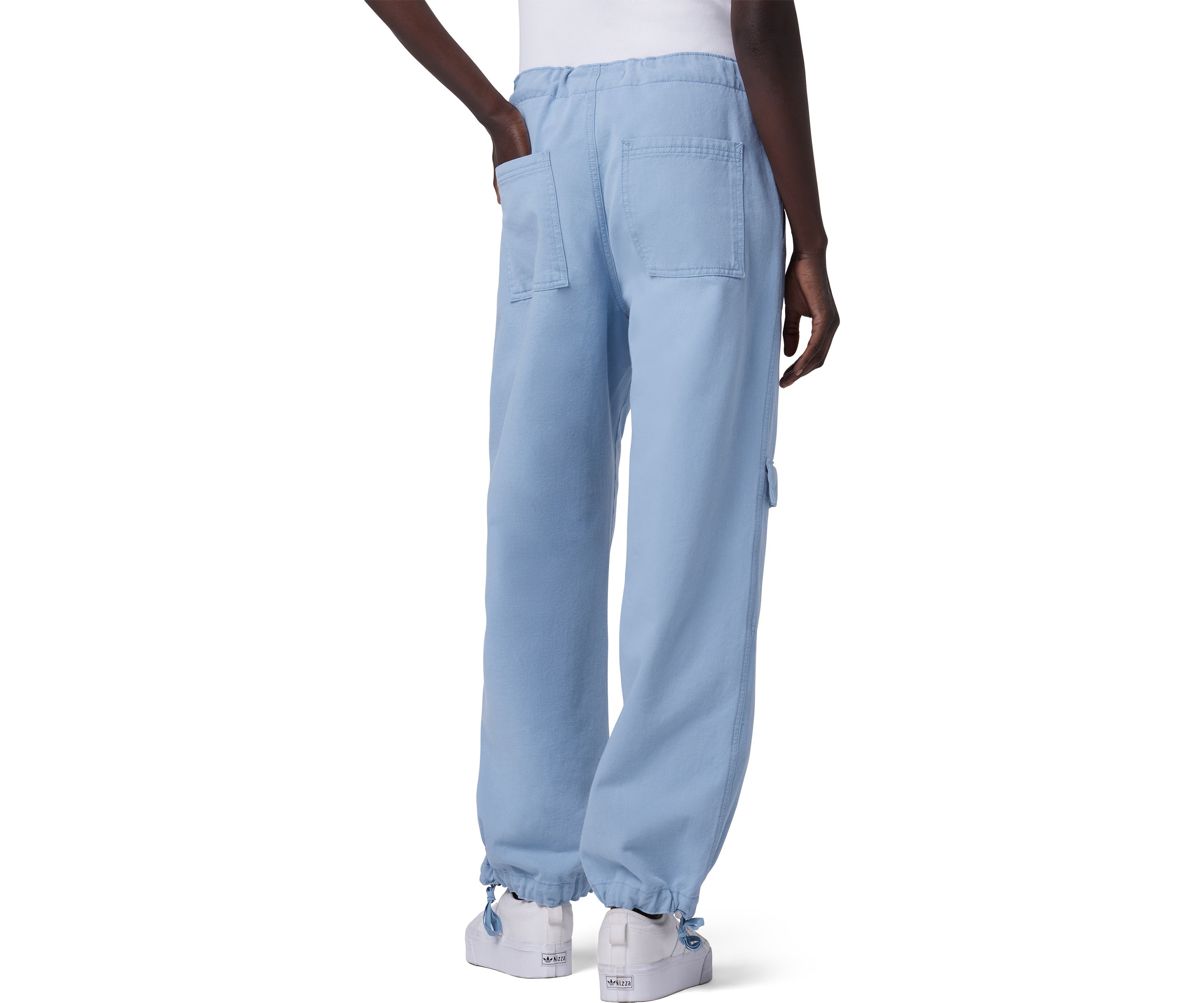 Womens Drawstring Cargo Parachute Pants
