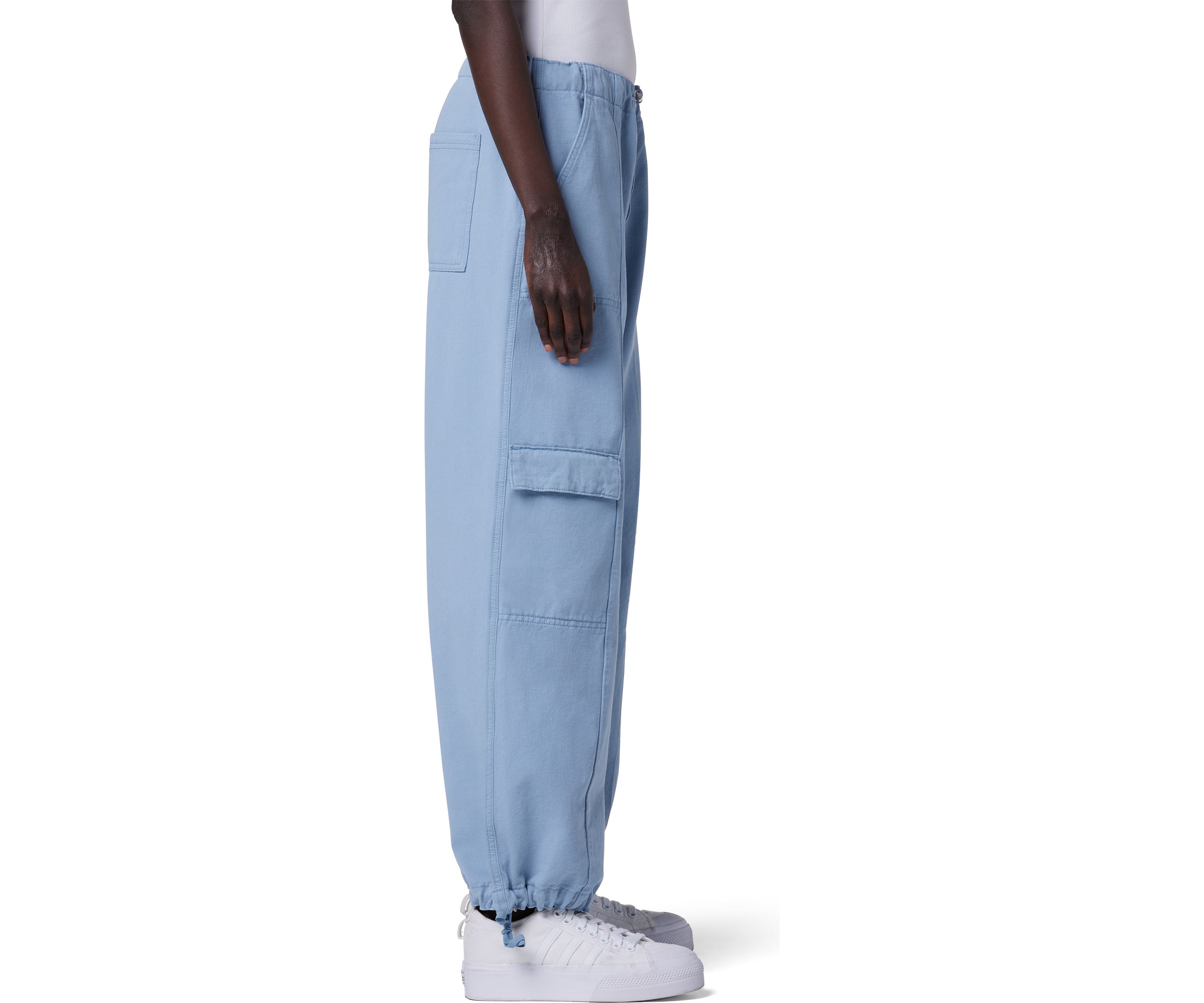 Womens Drawstring Cargo Parachute Pants