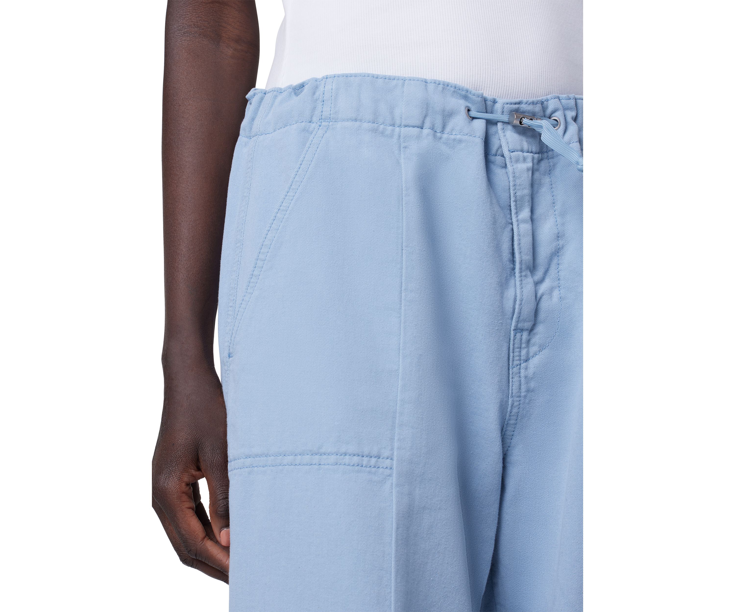 Womens Drawstring Cargo Parachute Pants