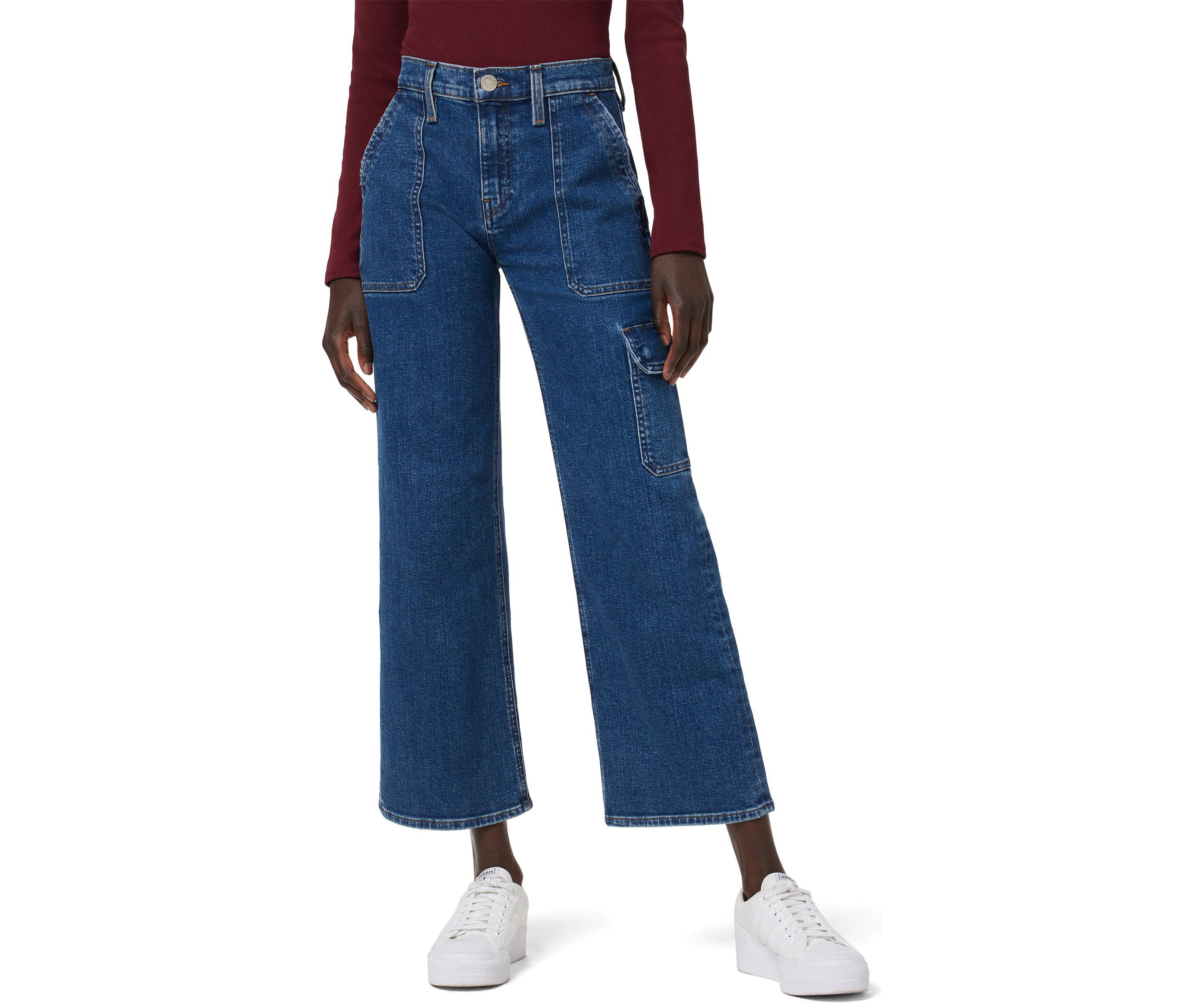 Womens Rosie High Rise Cargo Wide Leg Jeans