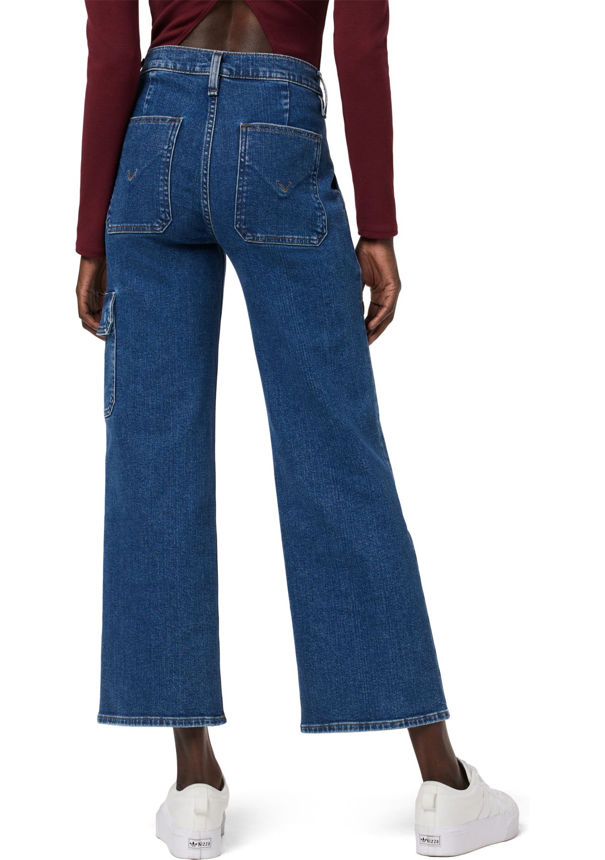 Womens Rosie High Rise Cargo Wide Leg Jeans