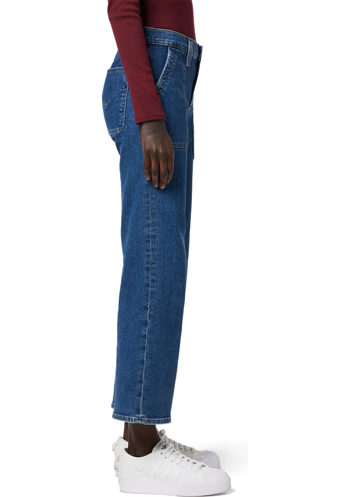 Womens Rosie High Rise Cargo Wide Leg Jeans