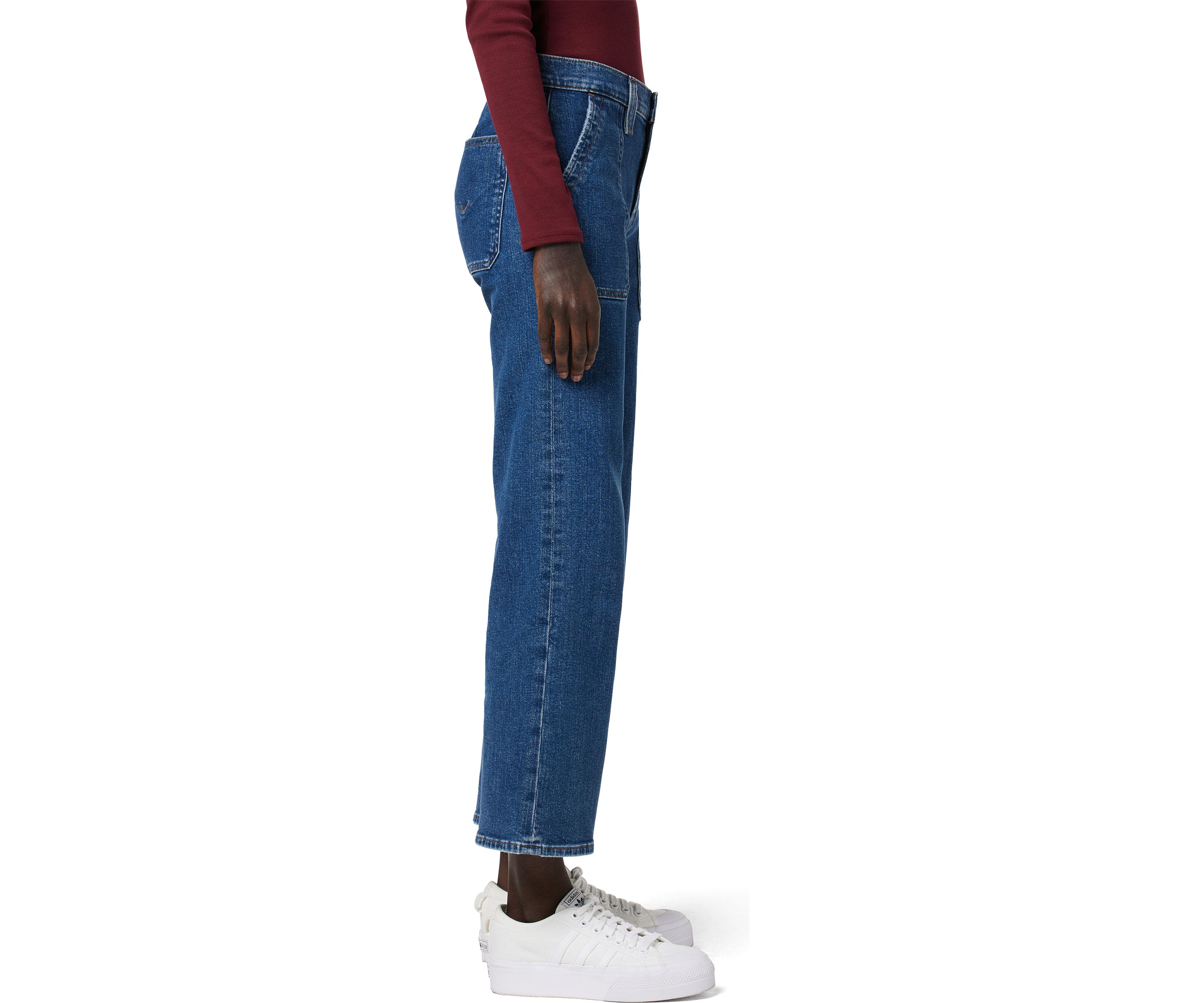 Womens Rosie High Rise Cargo Wide Leg Jeans