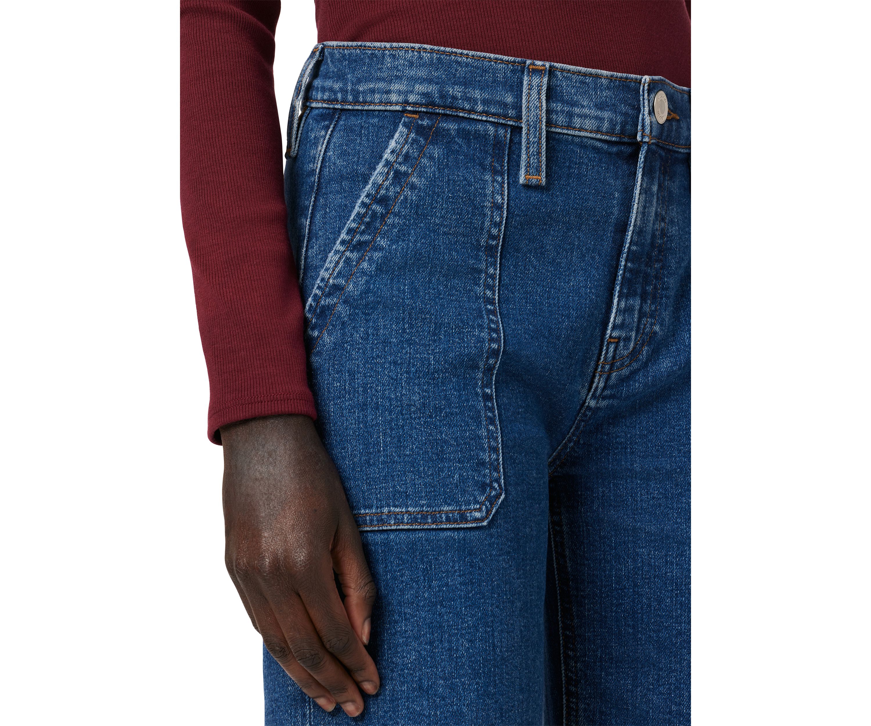Womens Rosie High Rise Cargo Wide Leg Jeans