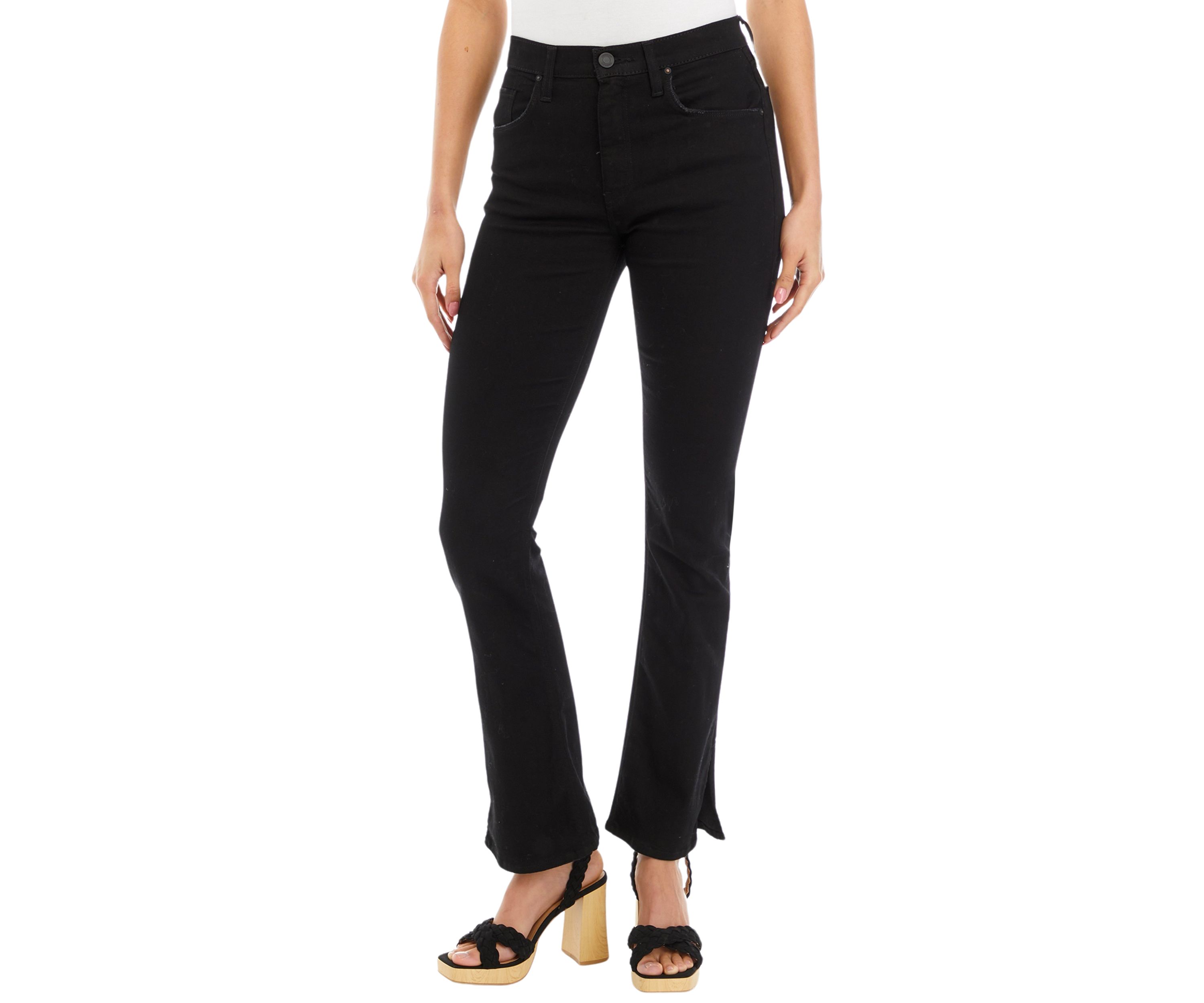 Womens Barbara High Rise Baby Bootcut Jeans with Slit