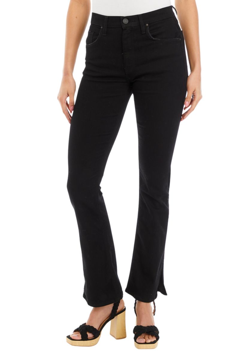 Womens Barbara High Rise Baby Bootcut Jeans with Slit