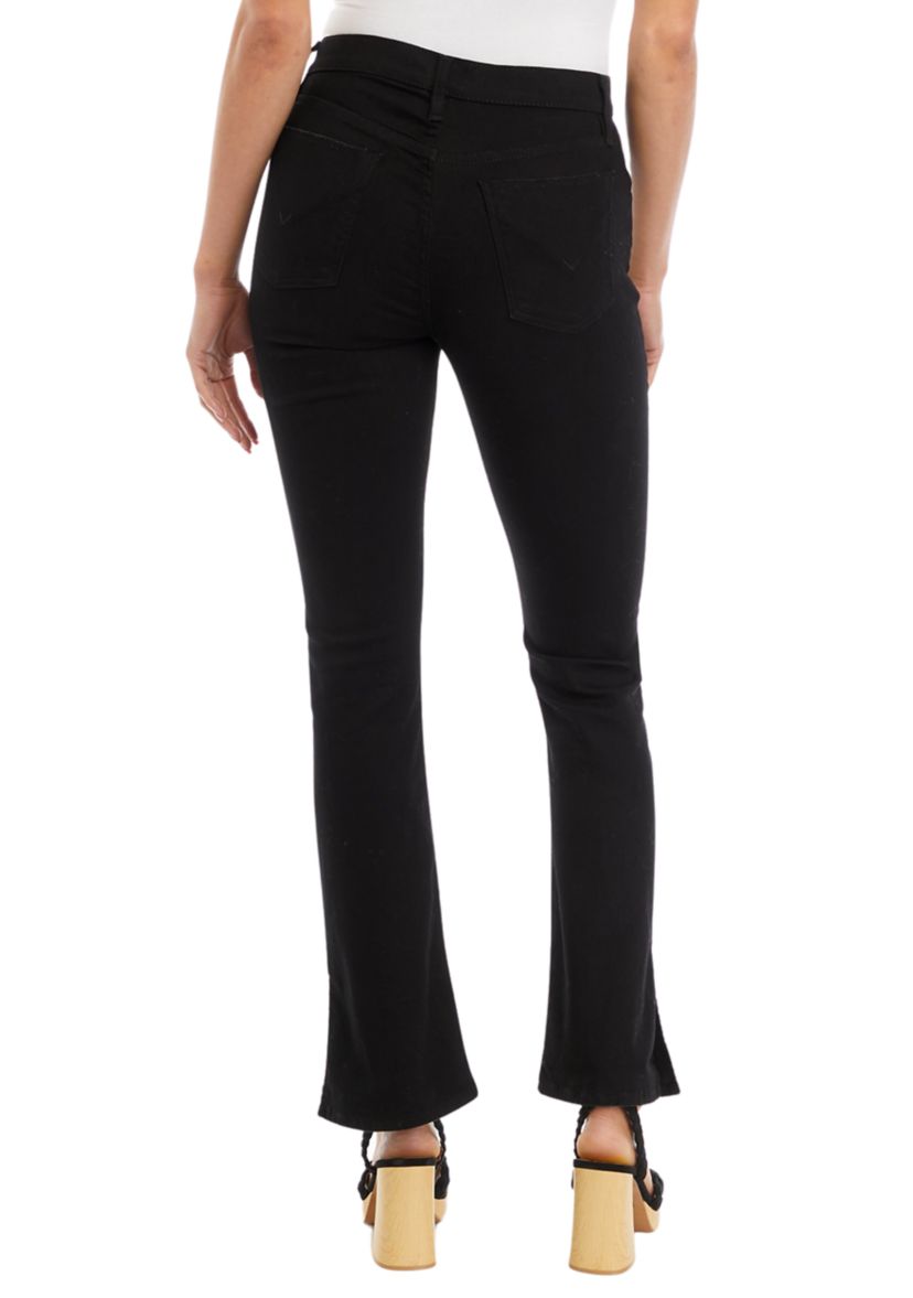 Womens Barbara High Rise Baby Bootcut Jeans with Slit