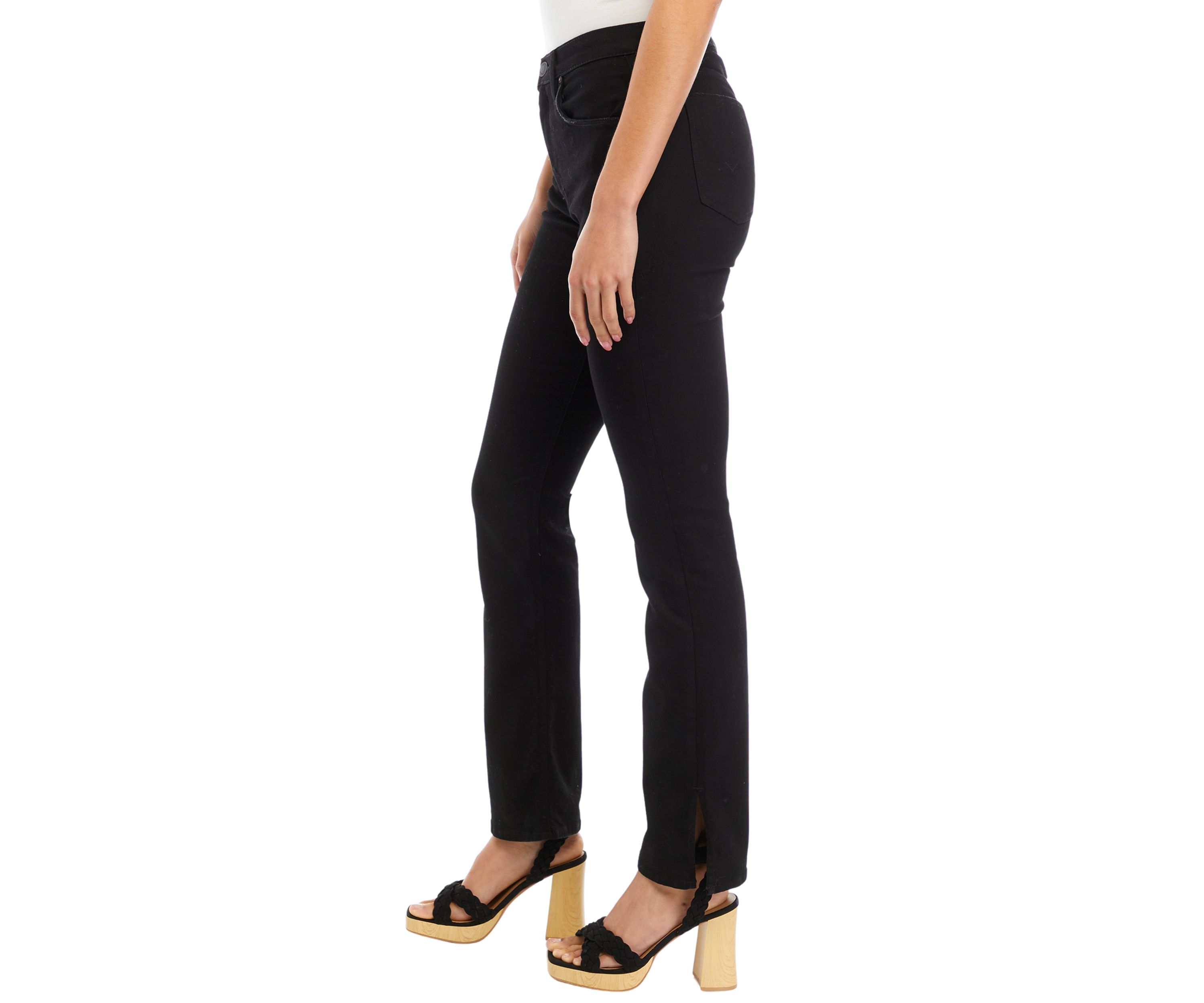 Womens Barbara High Rise Baby Bootcut Jeans with Slit