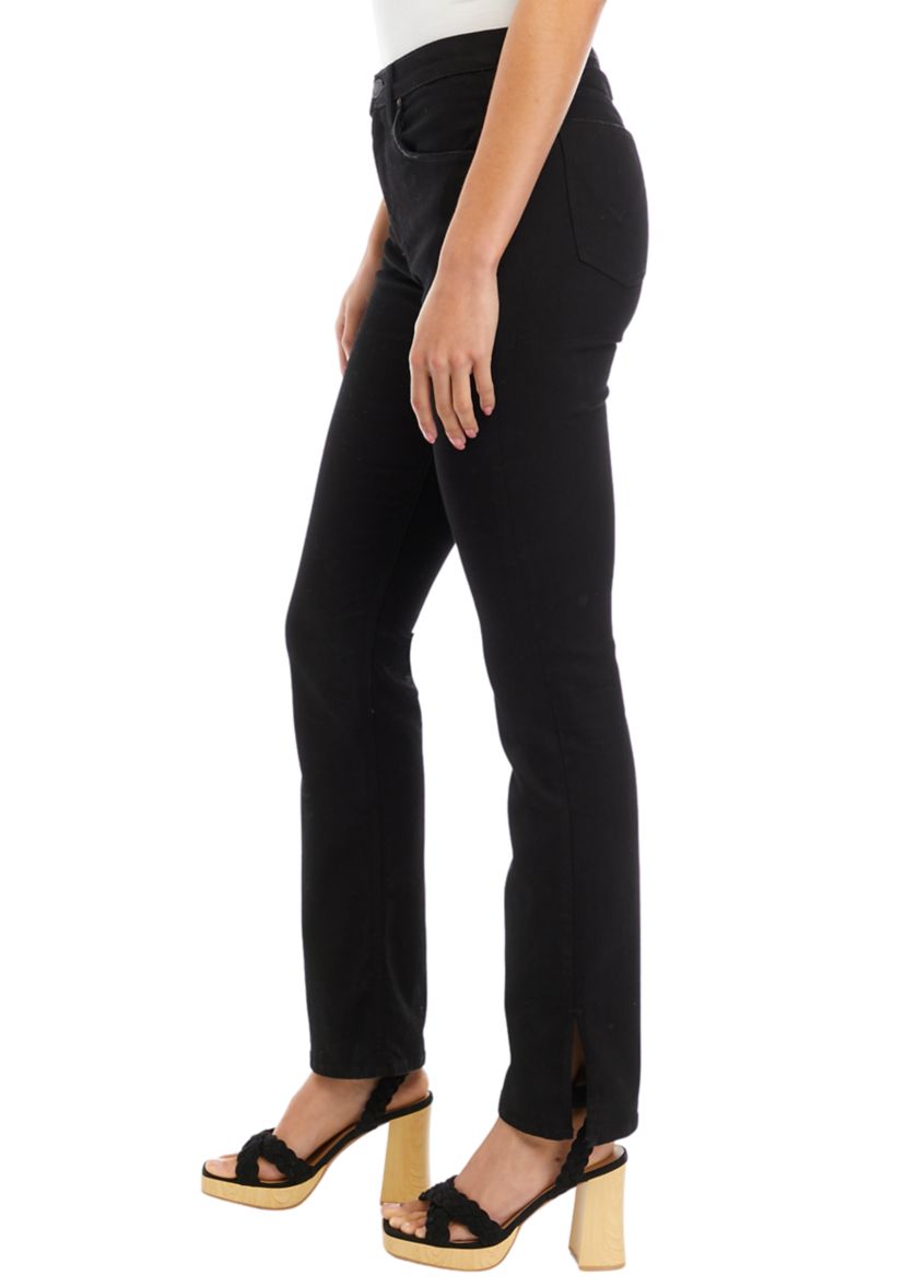 Womens Barbara High Rise Baby Bootcut Jeans with Slit