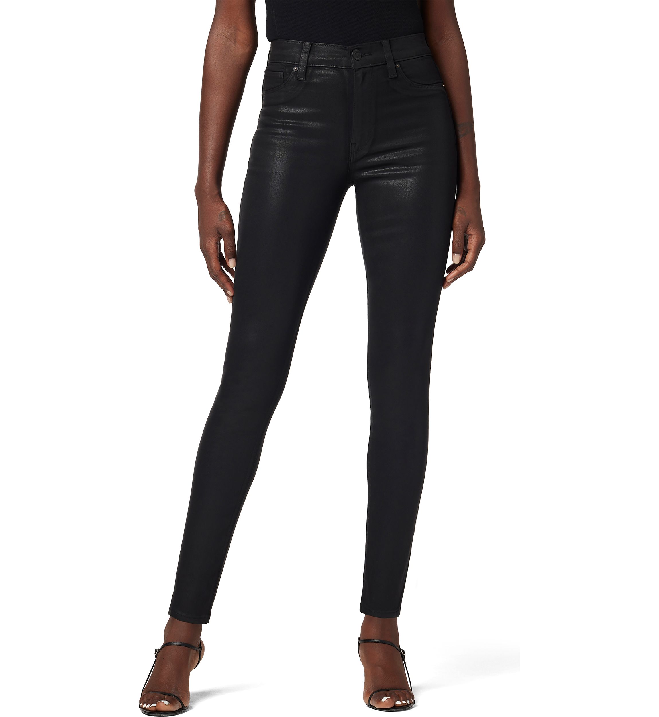 Womens Barbara Coated High Waist Skinny Jeans