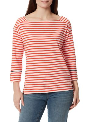 Anne Klein Women's Drop Shoulder Striped Top, Small