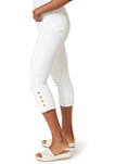 Womens High Rise Exposed Button Capris